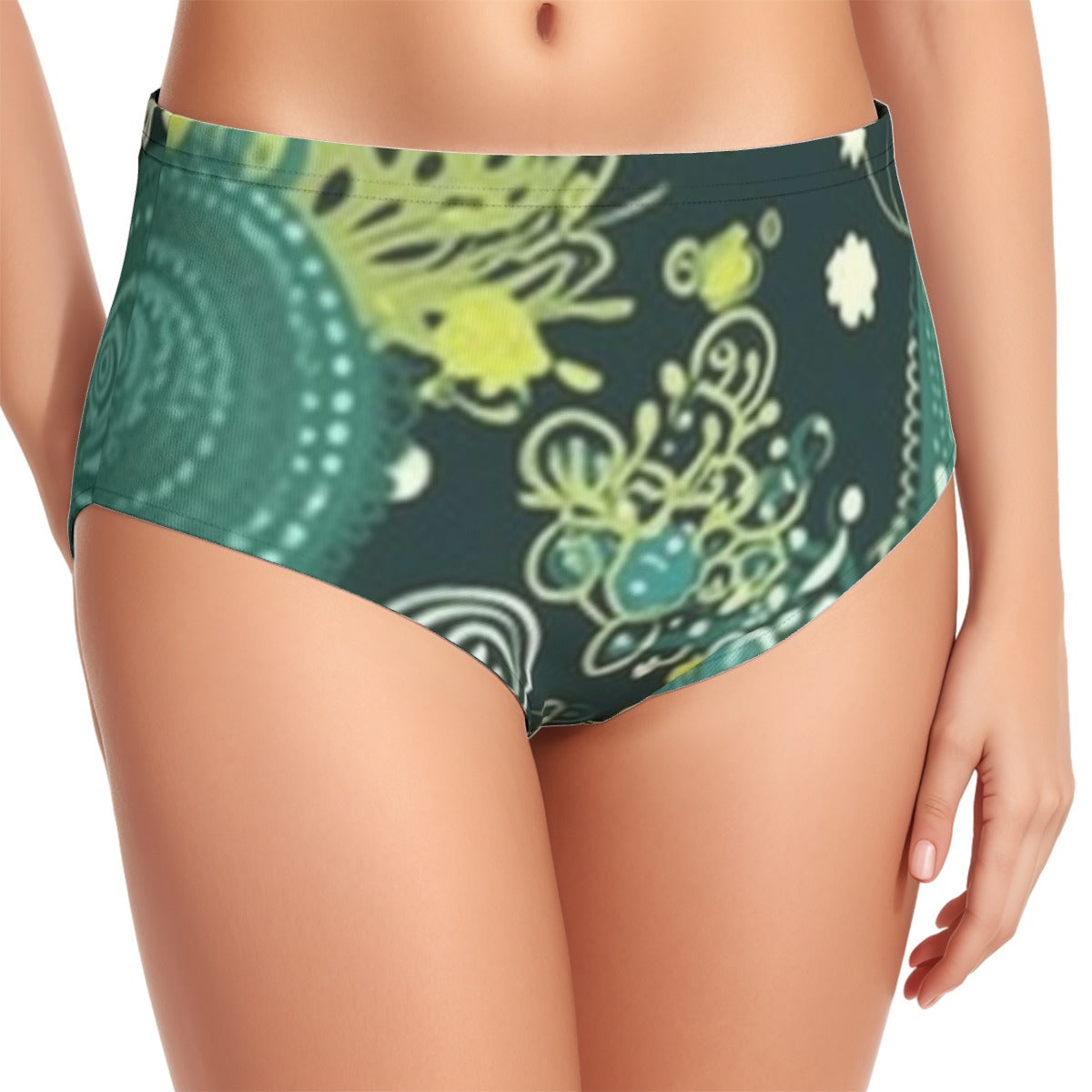 Verde Medallion Women's Swimsuit Set With Halter