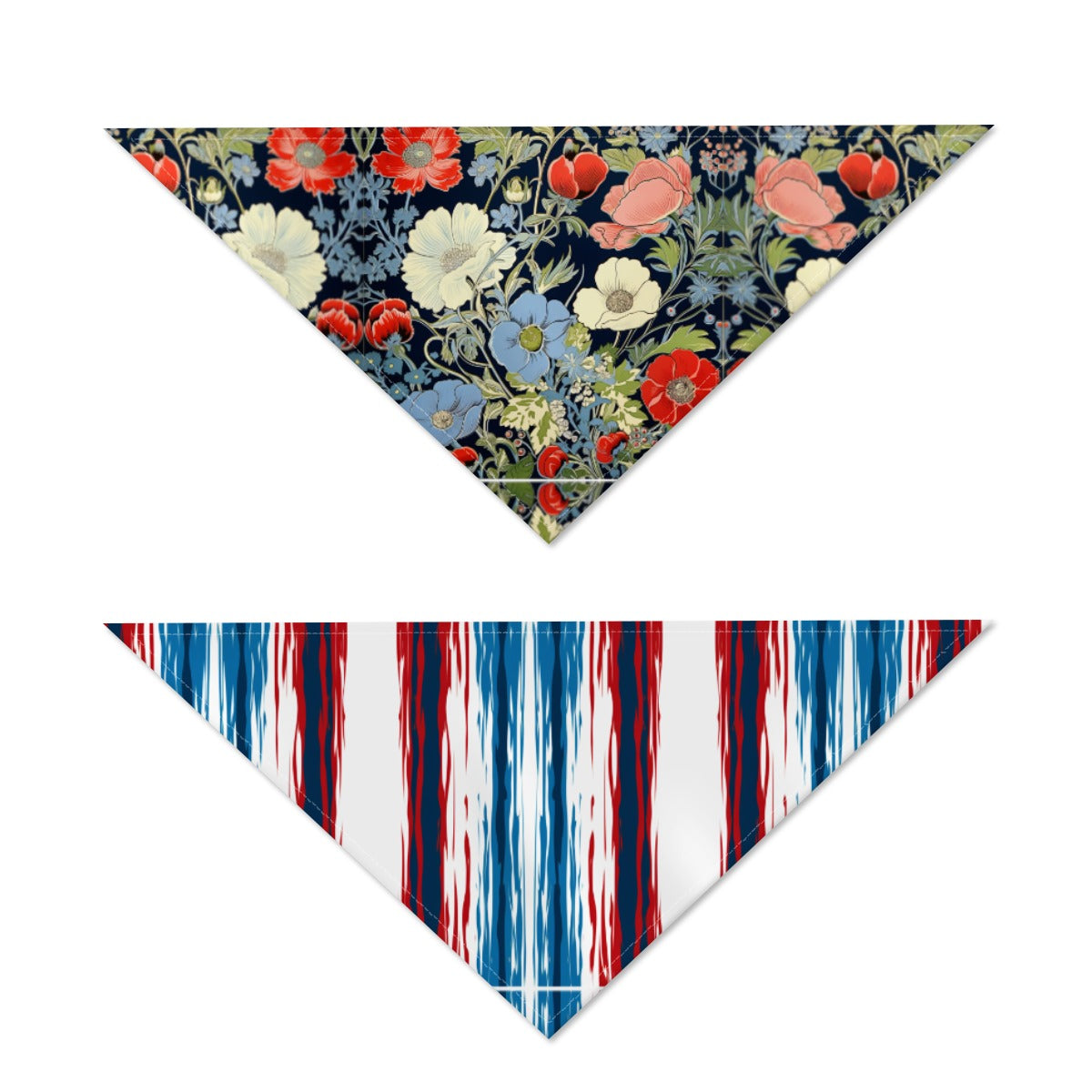 Patriotic Floral & Stripes Pet's Scarf