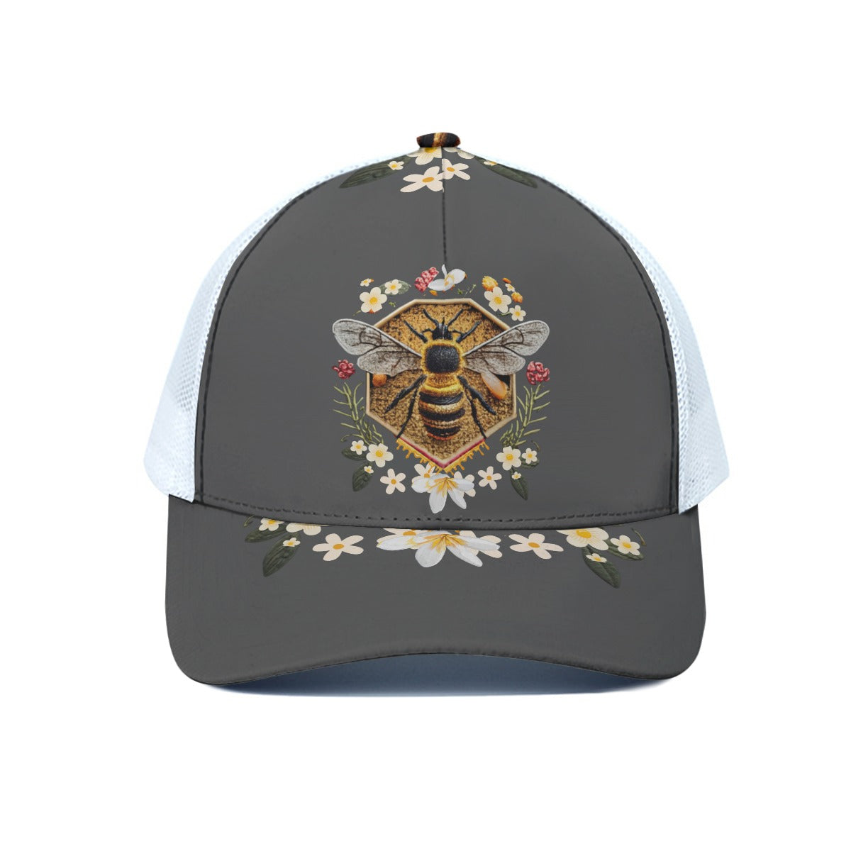 Bee Sweet Trucker Hat With White Half-mesh
