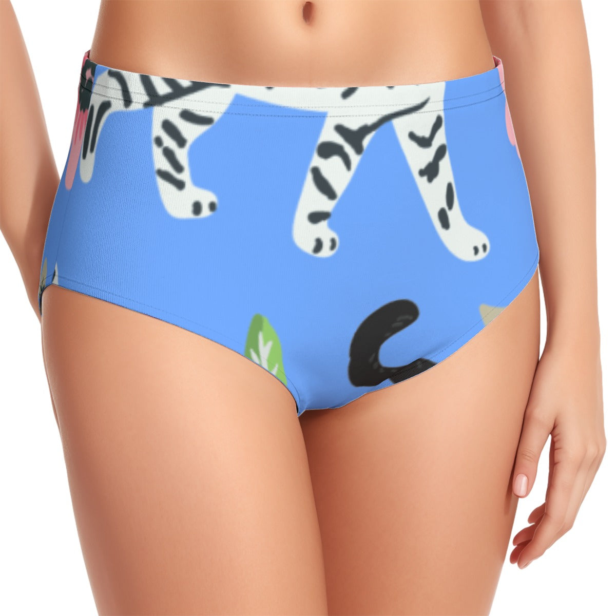 Tangerine Tiger Women's Swimsuit Set With Halter