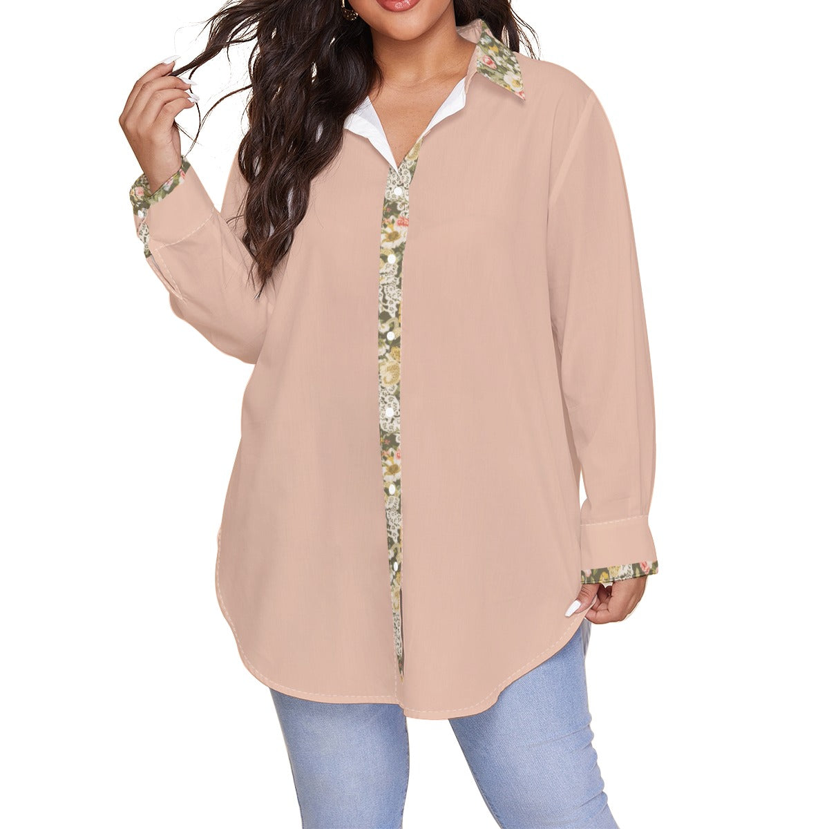Blush Women's Shirt (Plus Size) AOP