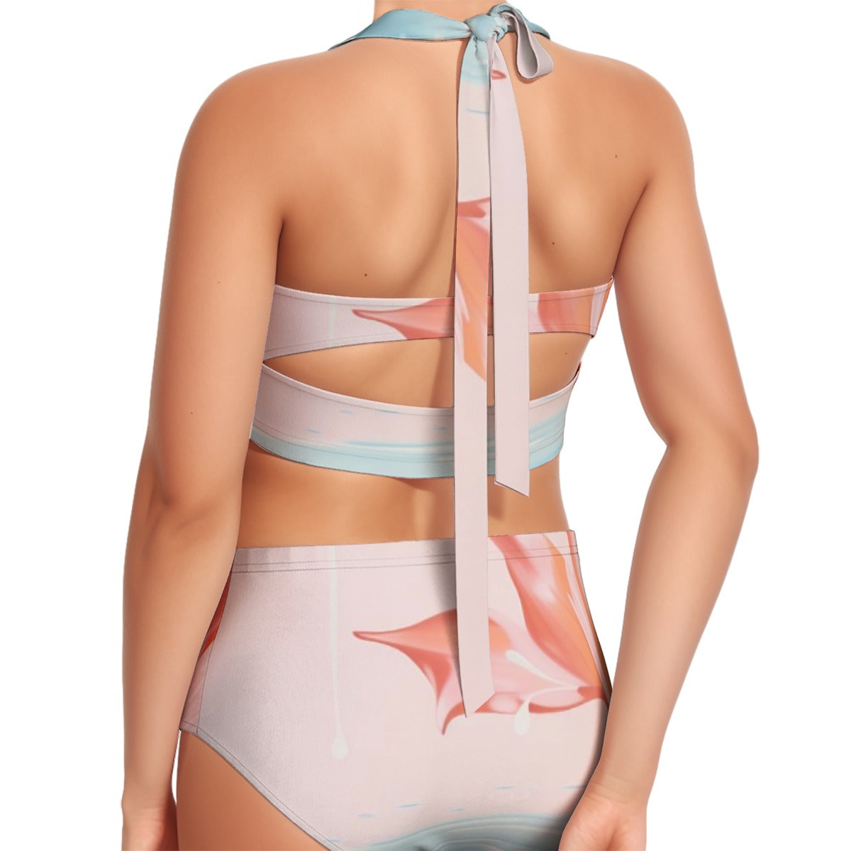 Aqua Blush Women's Bikini Swimsuit Set With Halter