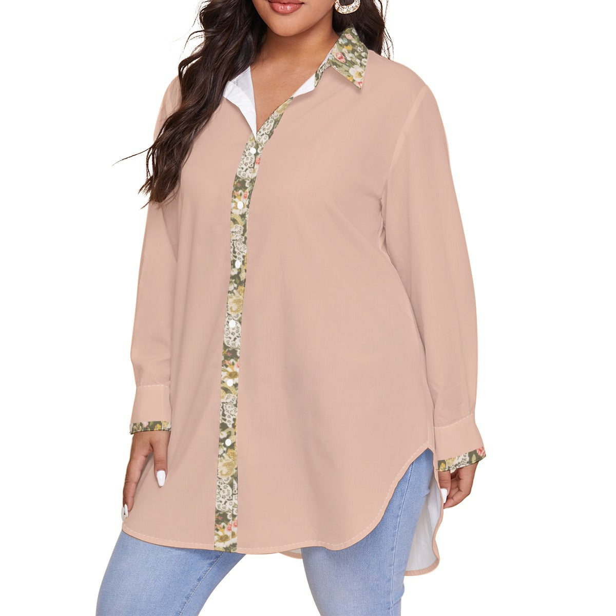 Blush Women's Shirt (Plus Size) AOP