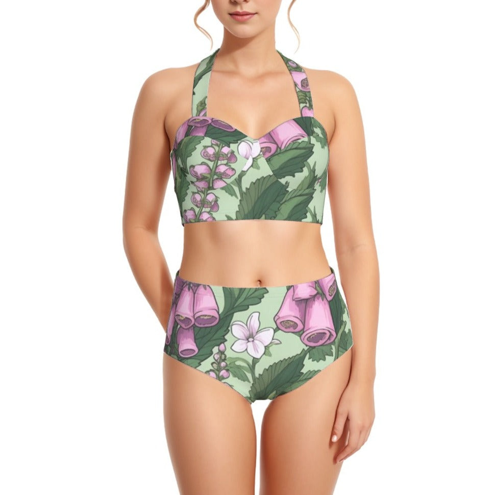 Foxglove Women's Swimsuit Set With Halter