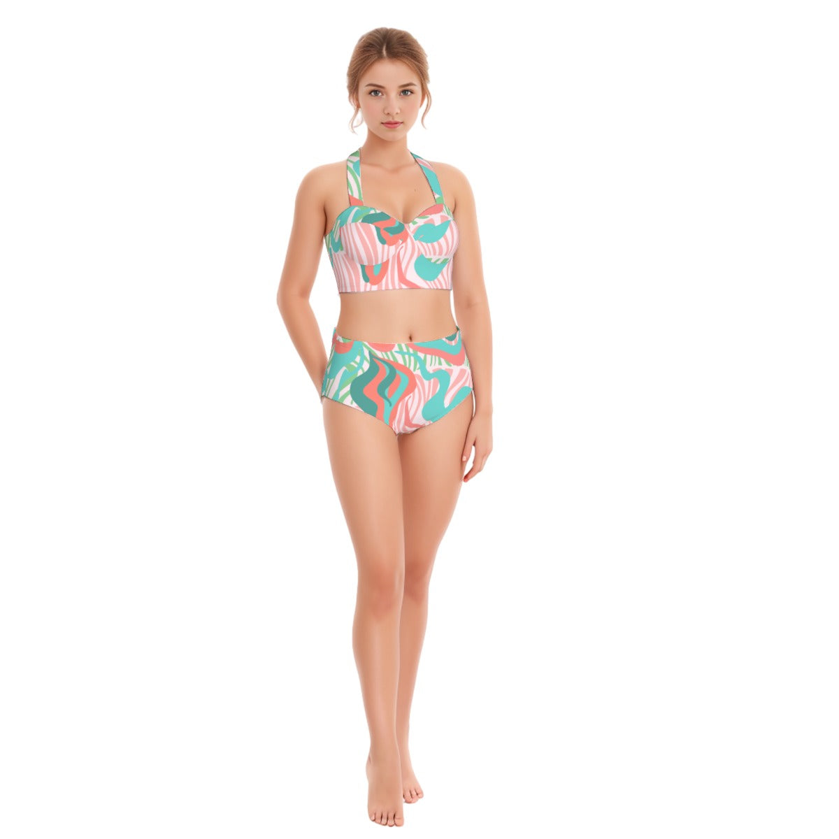 Sorbet Women's Swimsuit Set With Halter