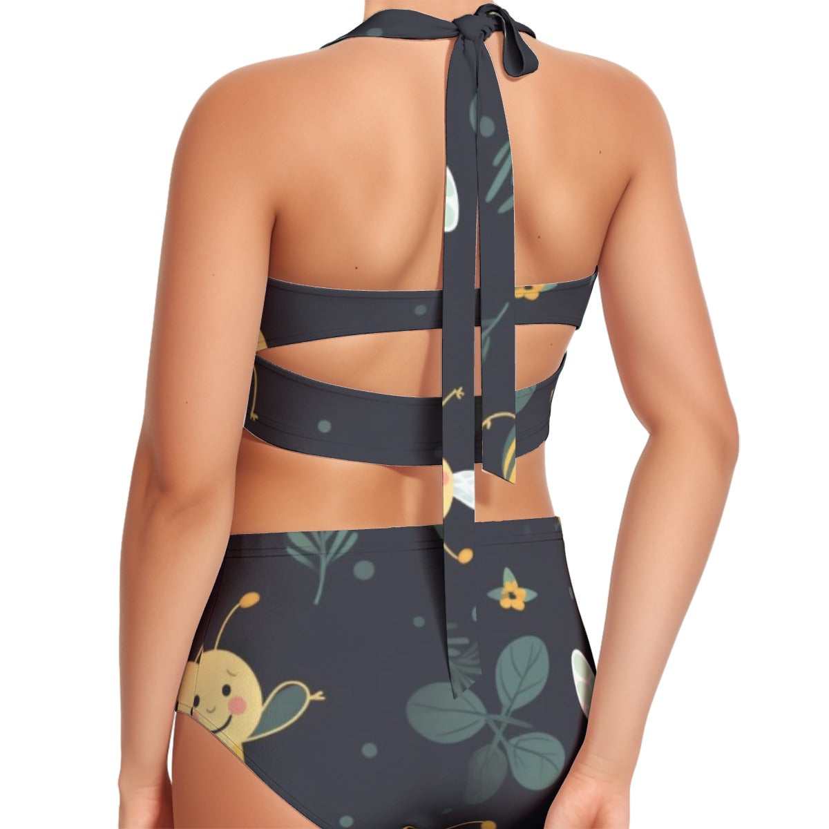 Bee Me Time Women's Swimsuit Set With Halter