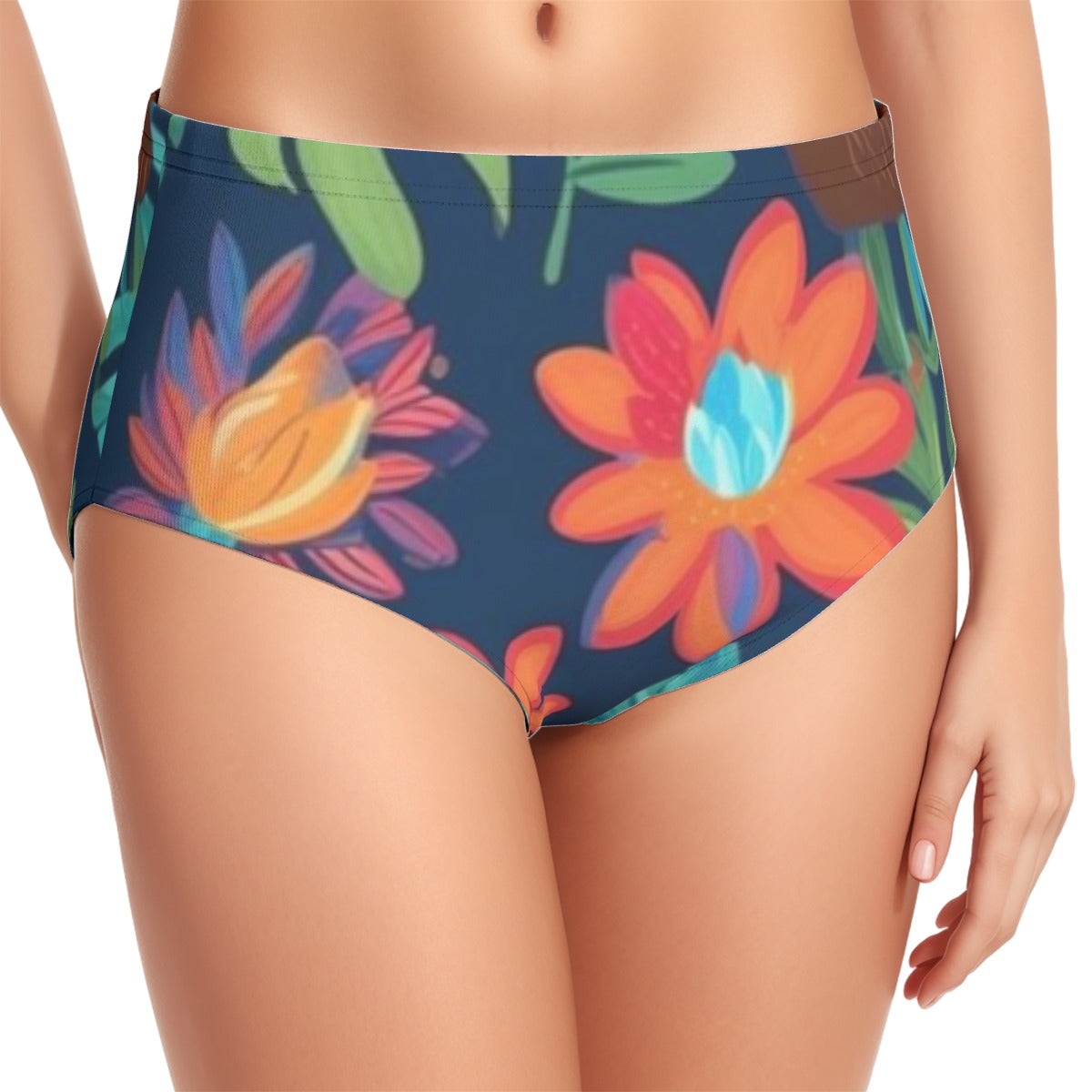 Flower Power Women's Swimsuit Set With Halter