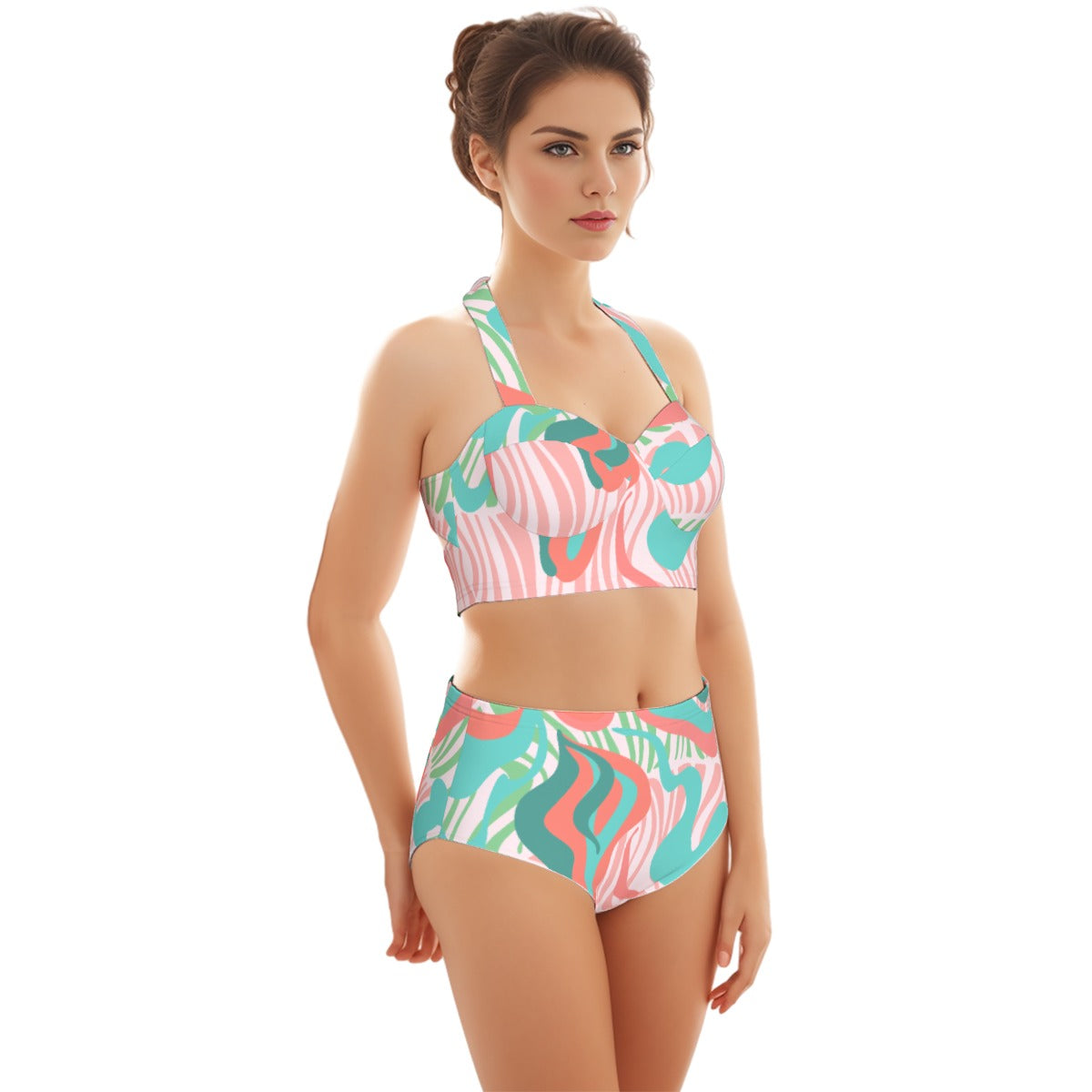 Sorbet Women's Swimsuit Set With Halter