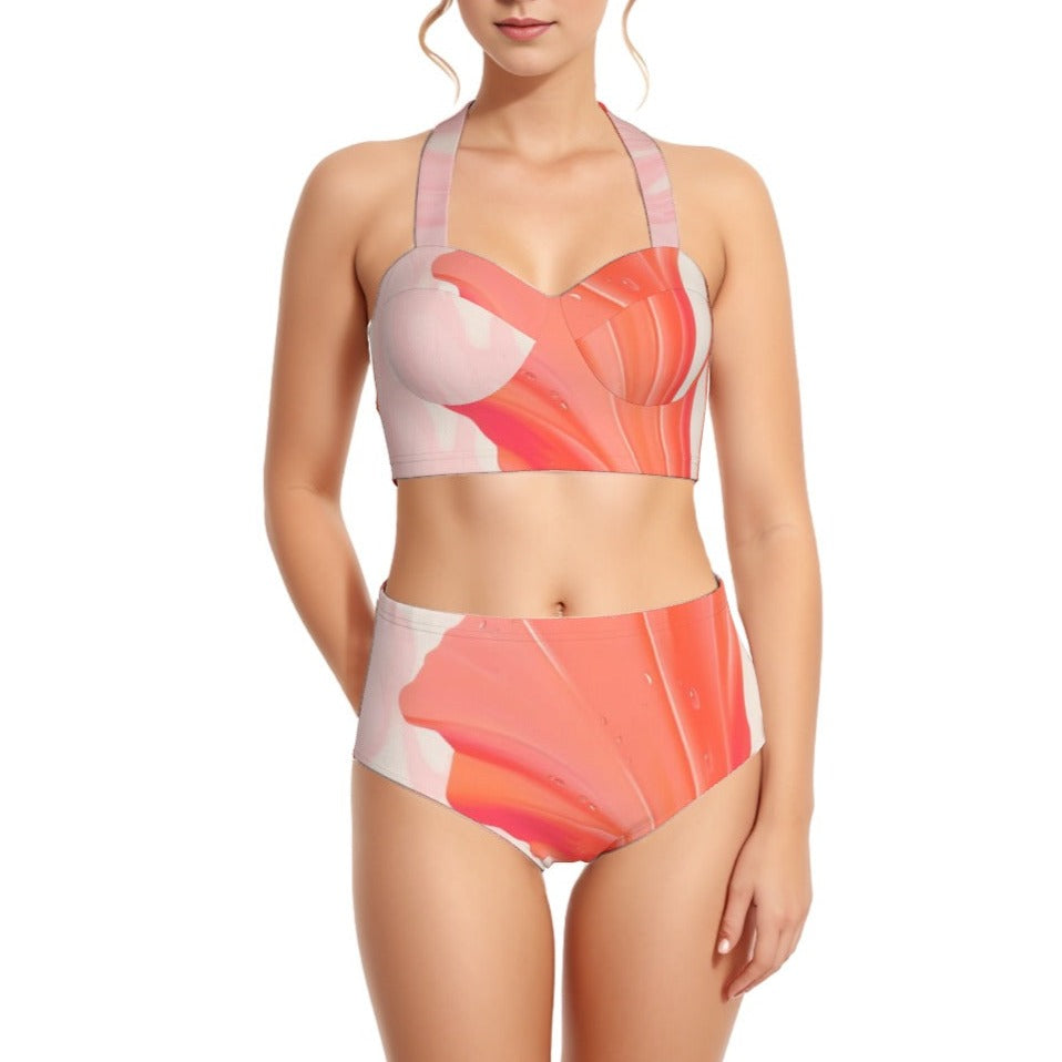 Melon Women's Swimsuit Set With Halter