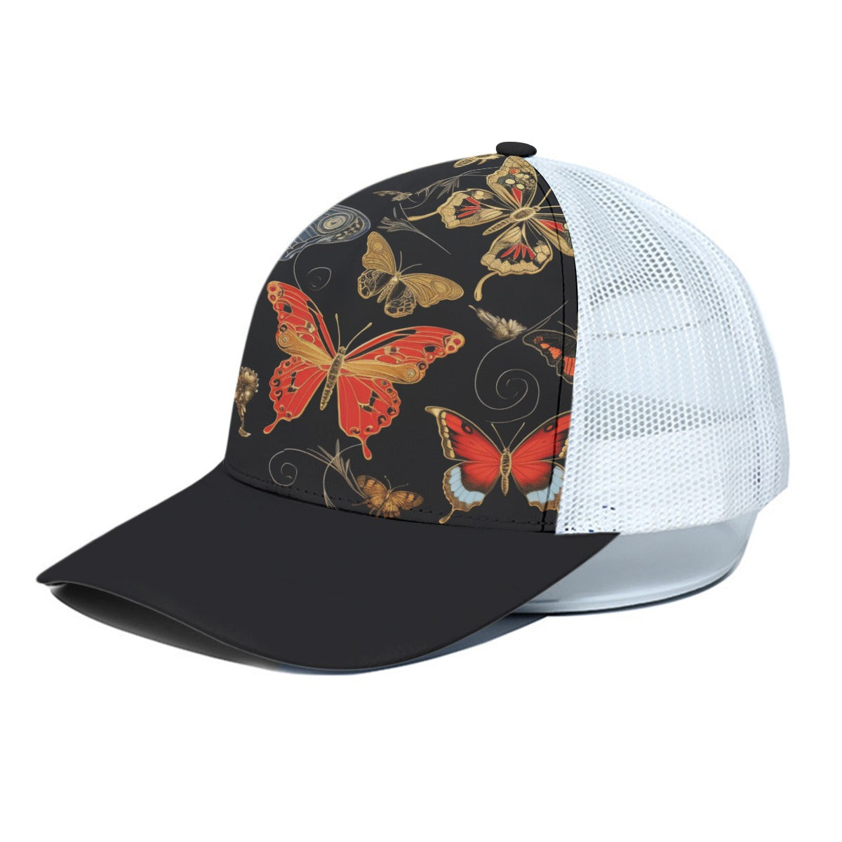 Shanghai Butterflies Trucker Hat With White Half-mesh