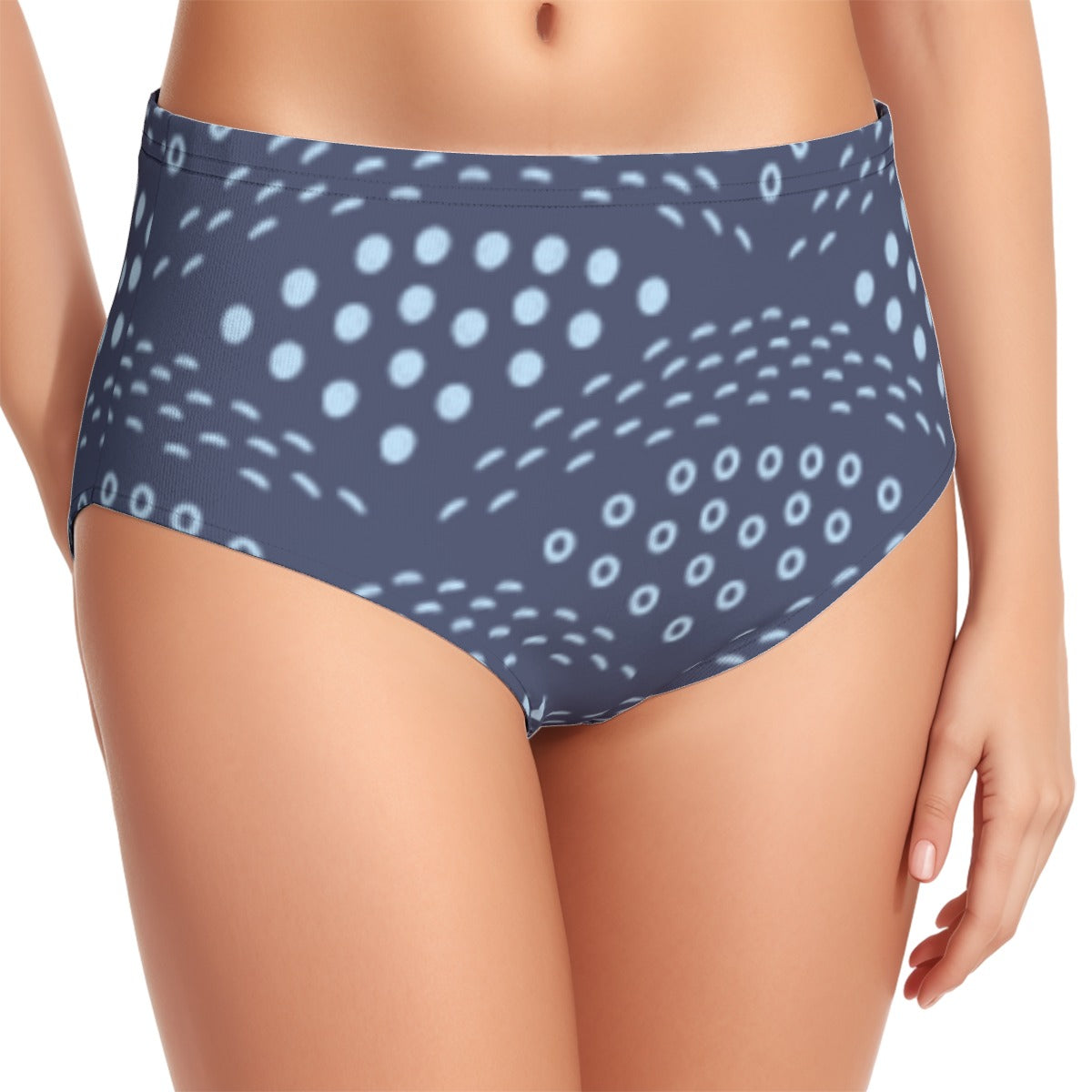 Dots & Dashes Women's Swimsuit Set With Halter