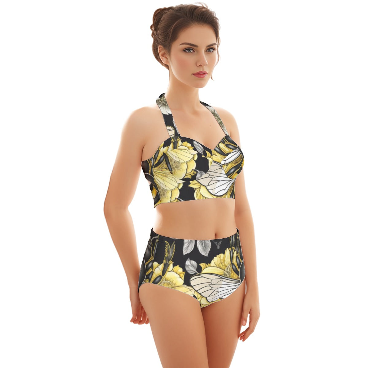 Honey Sweet Women's Swimsuit Set With Halter