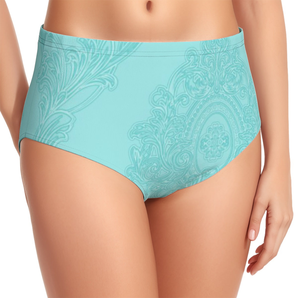 Seafoam Women's Swimsuit Set With Halter