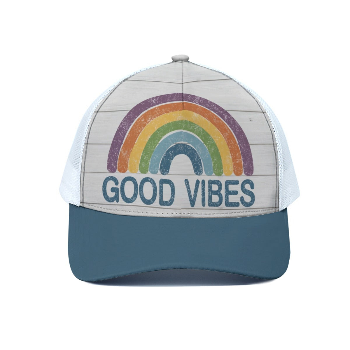 Good Vibes Trucker Hat With White Half-mesh