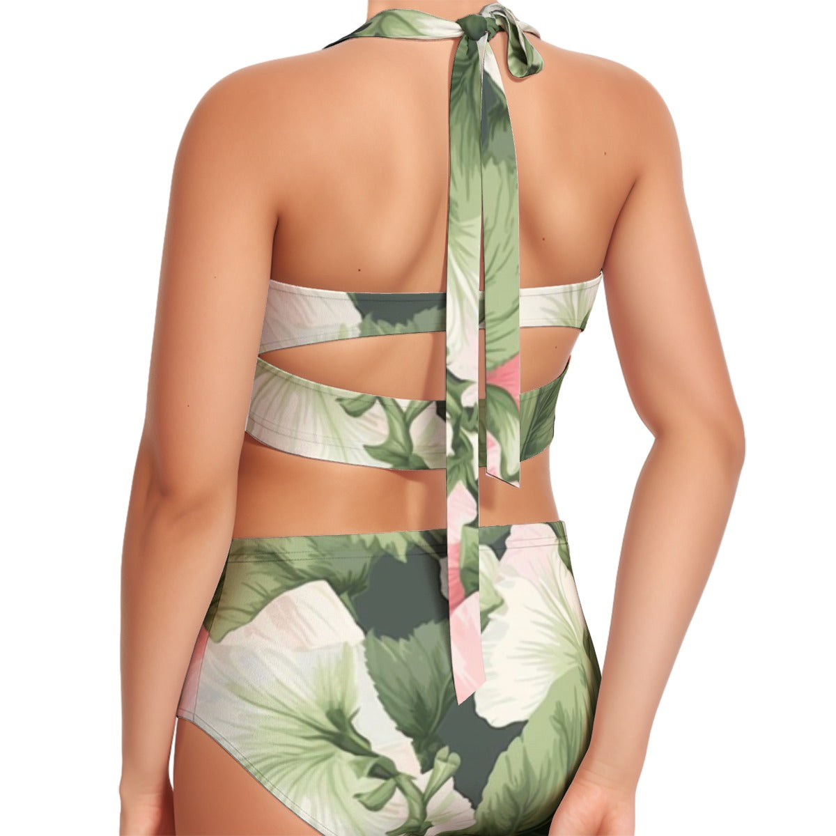 Blush & Bloom Women's Swimsuit Set With Halter