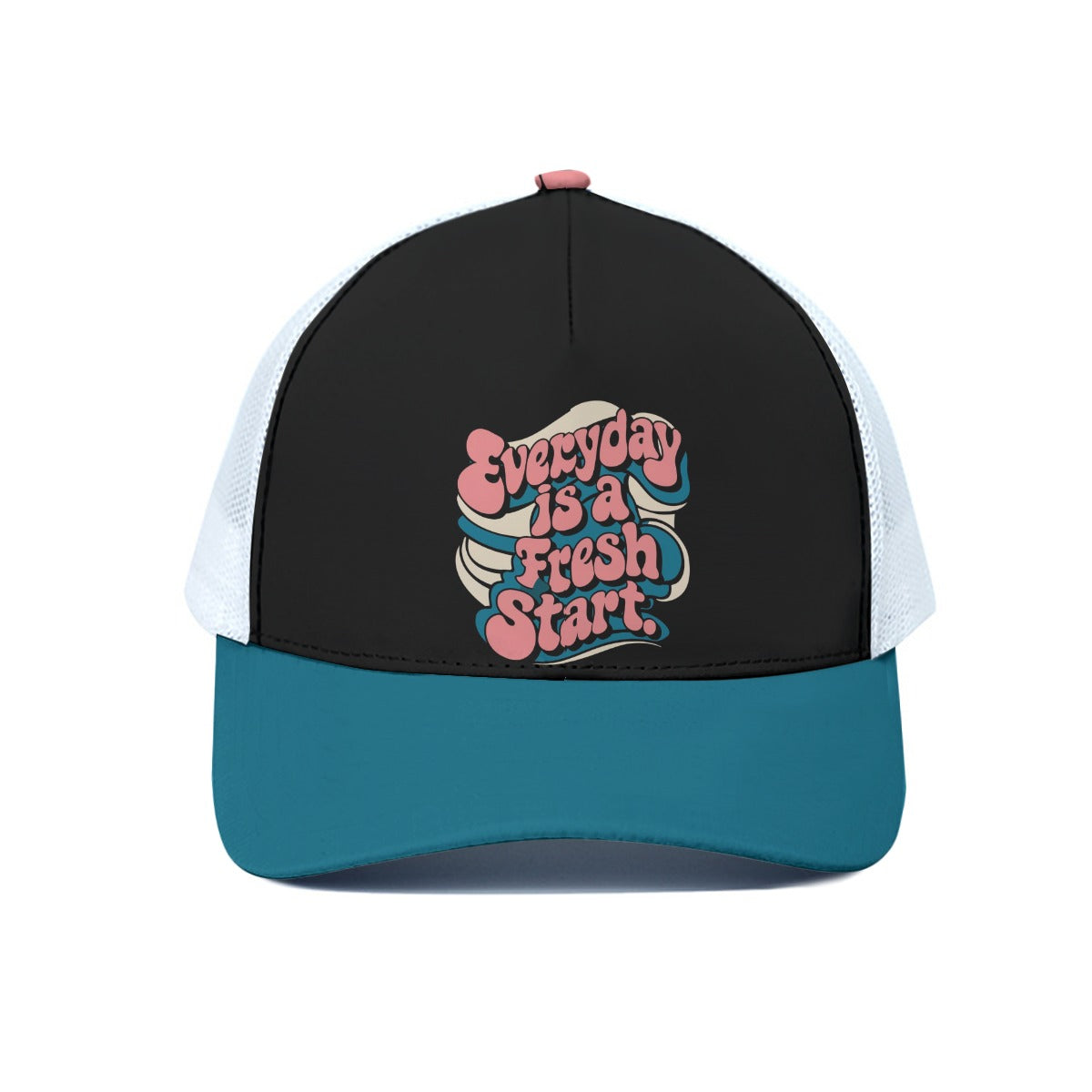 Everyday is a Fresh Start Trucker Hat With White Half-mesh