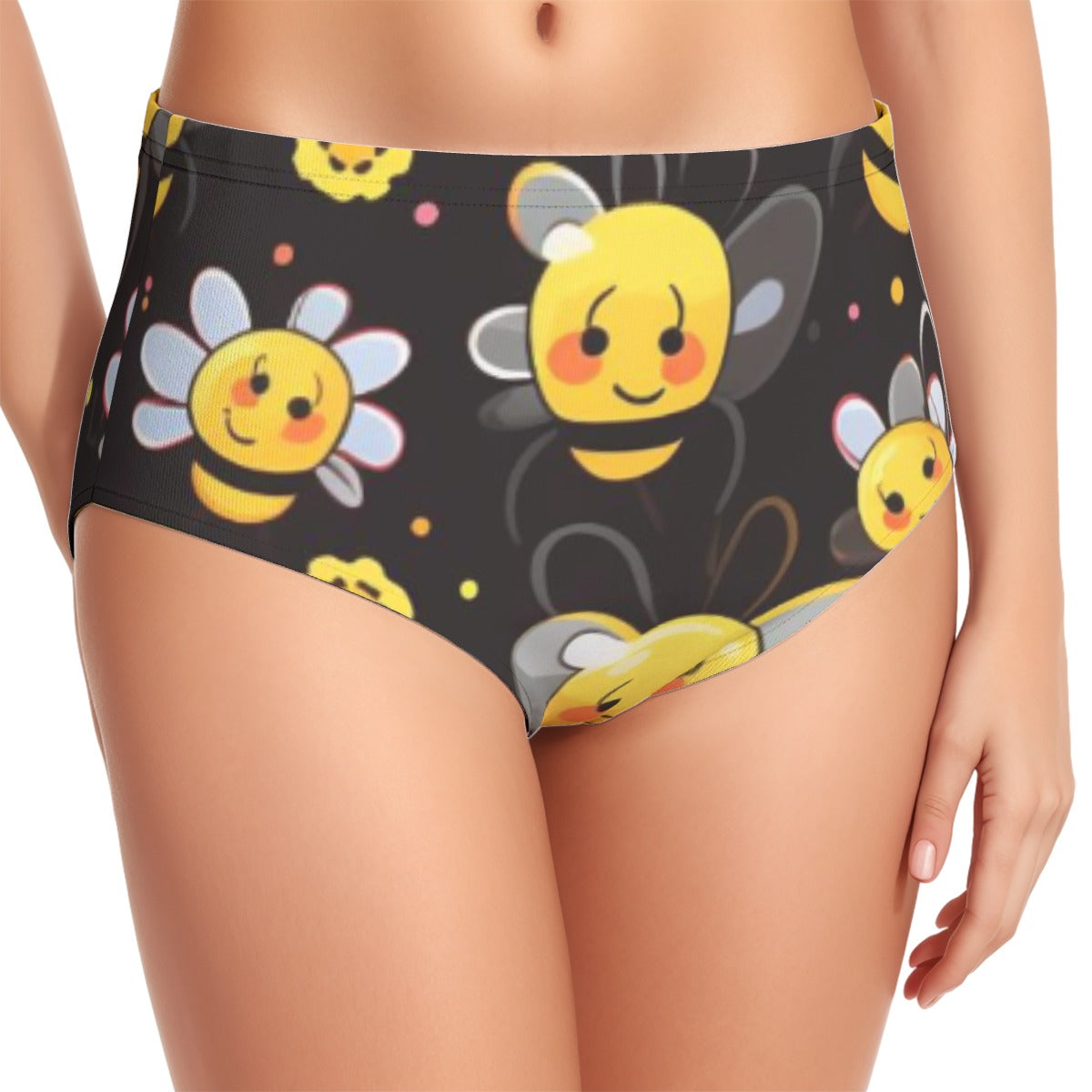 Bee Happy Women's Swimsuit Set With Halter