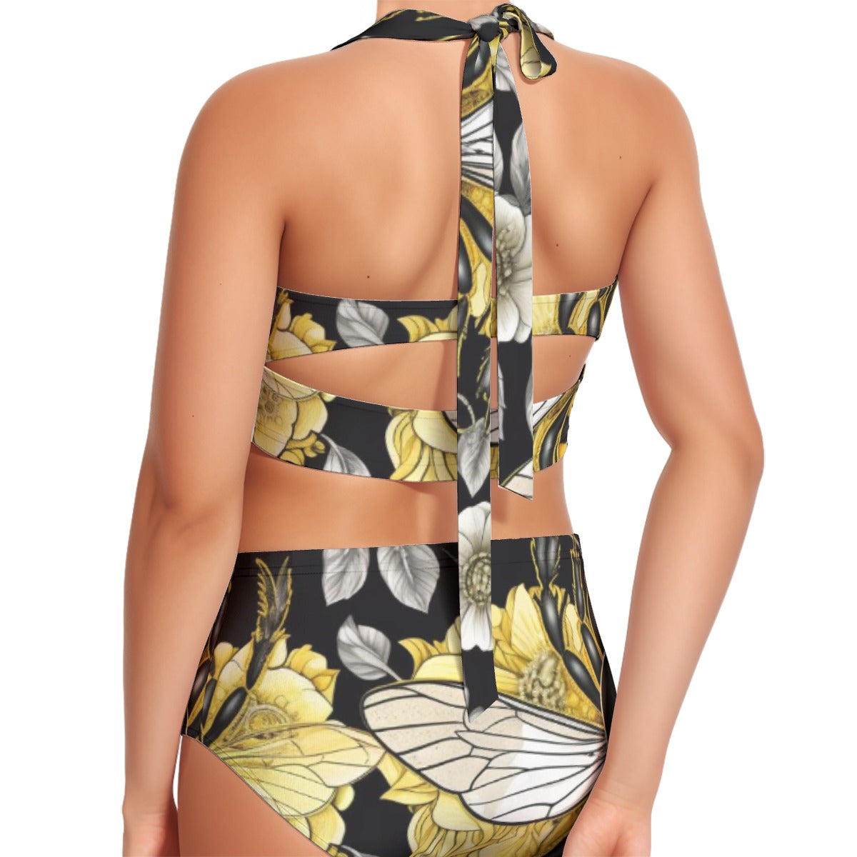 Honey Sweet Women's Swimsuit Set With Halter