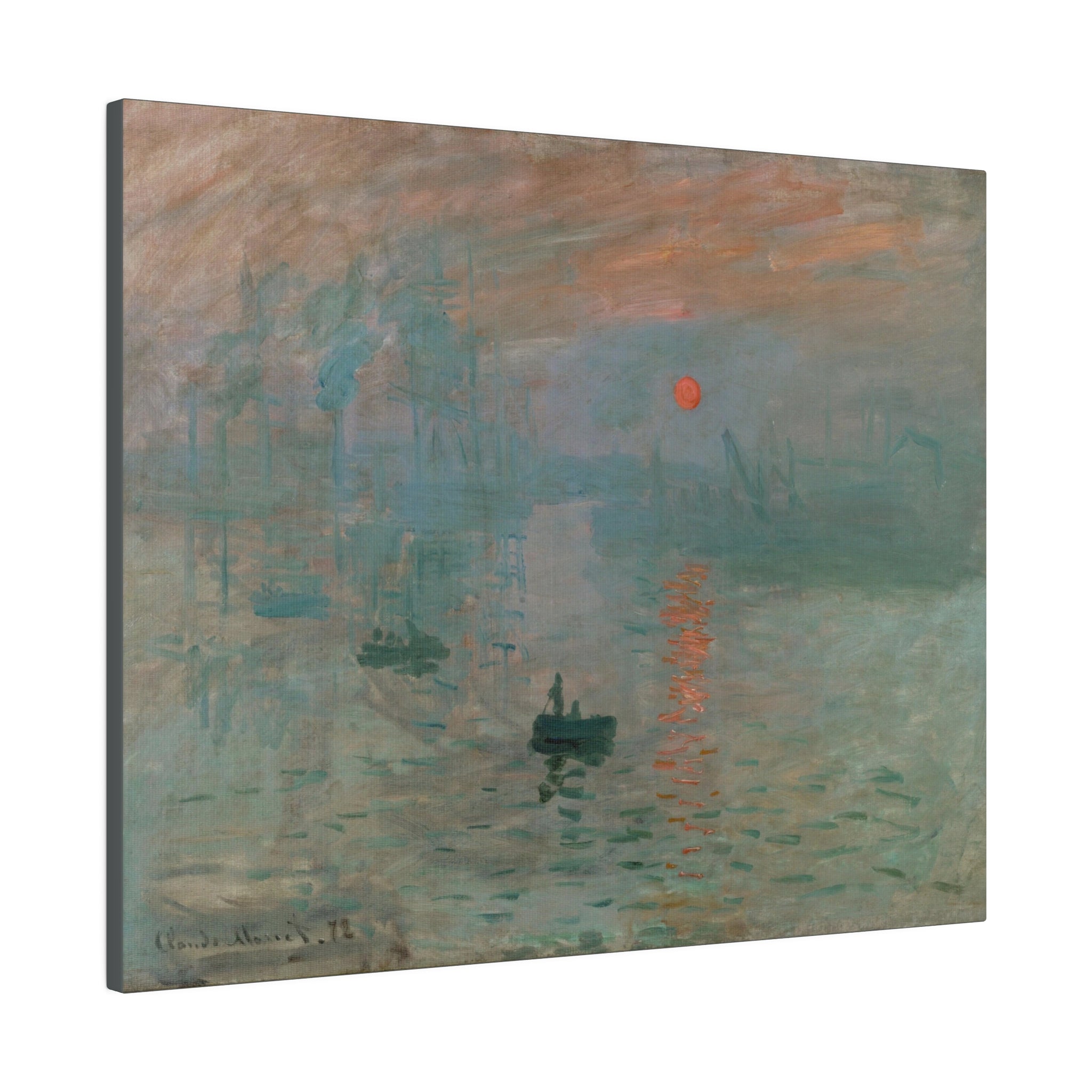 Impression Sunrise - Claude Monet - Matte Canvas, Stretched, 0.75" - Spruced Roost