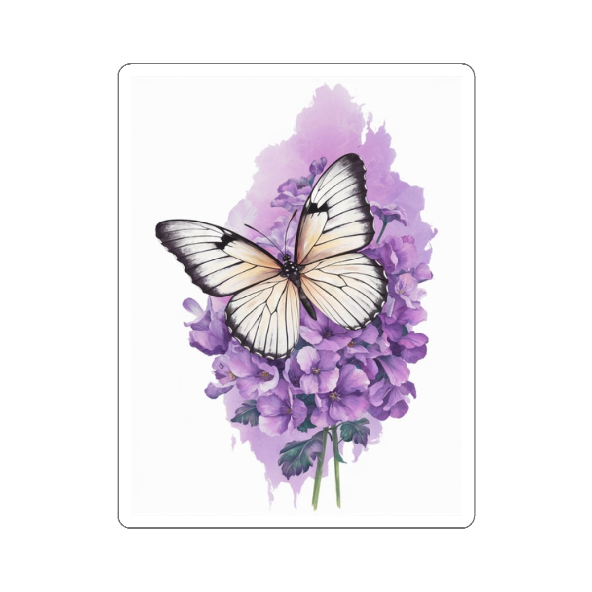 Lavender Butterfly Kiss-Cut Stickers
