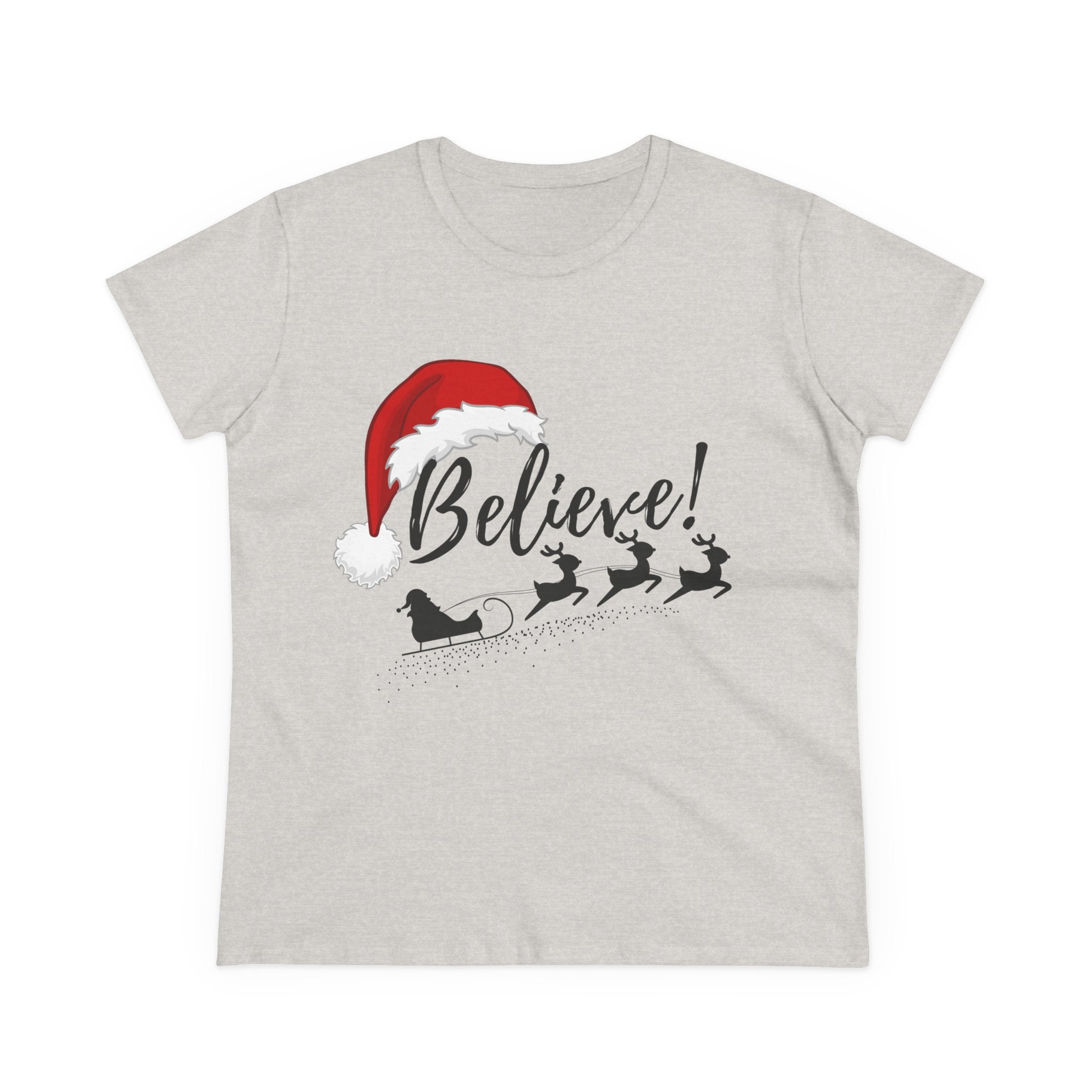 Believe! Christmas Women's Midweight Cotton TShirt