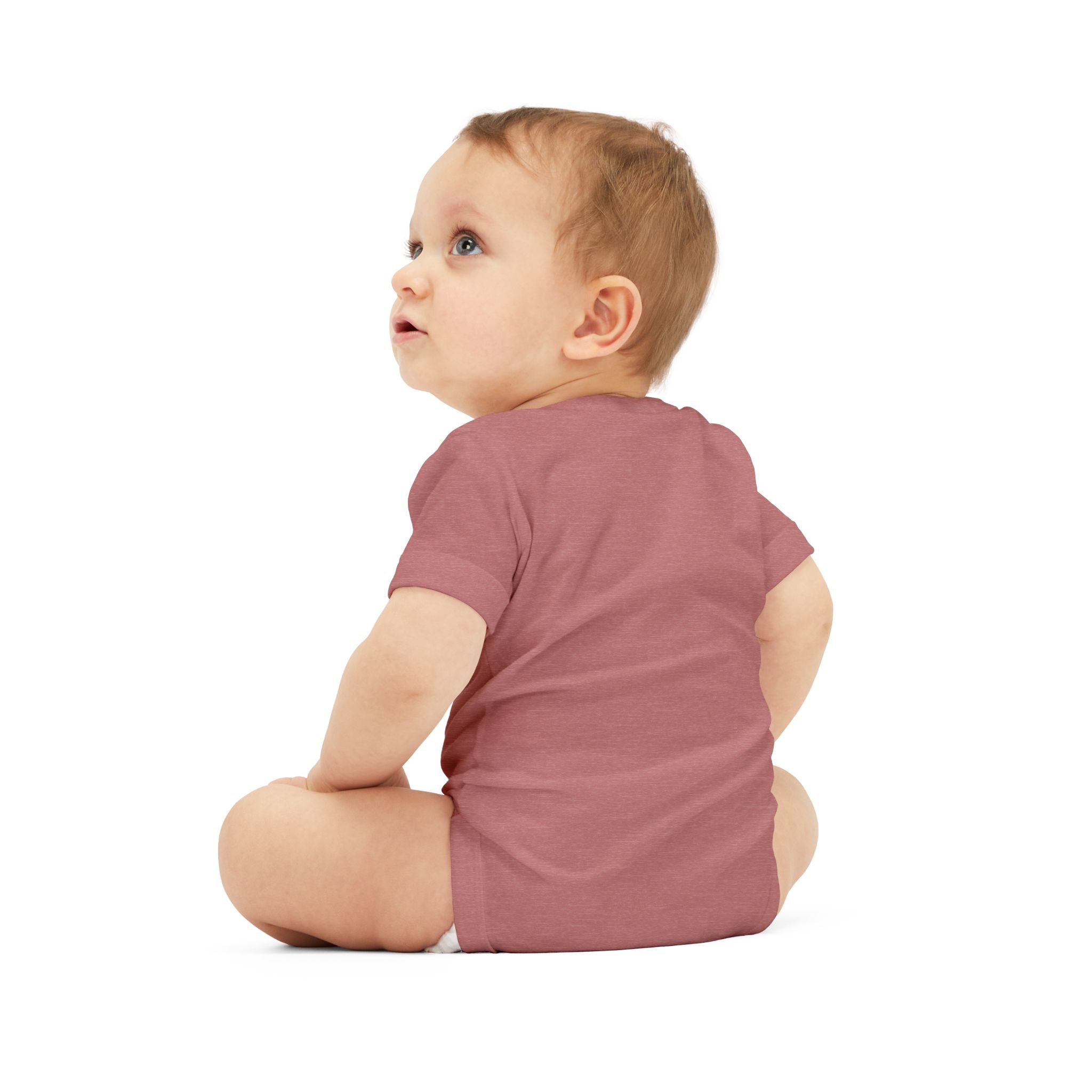 Daisy Cursive Pink - Little Sister Onesie - Long-Sleeve Organic Bodysuit