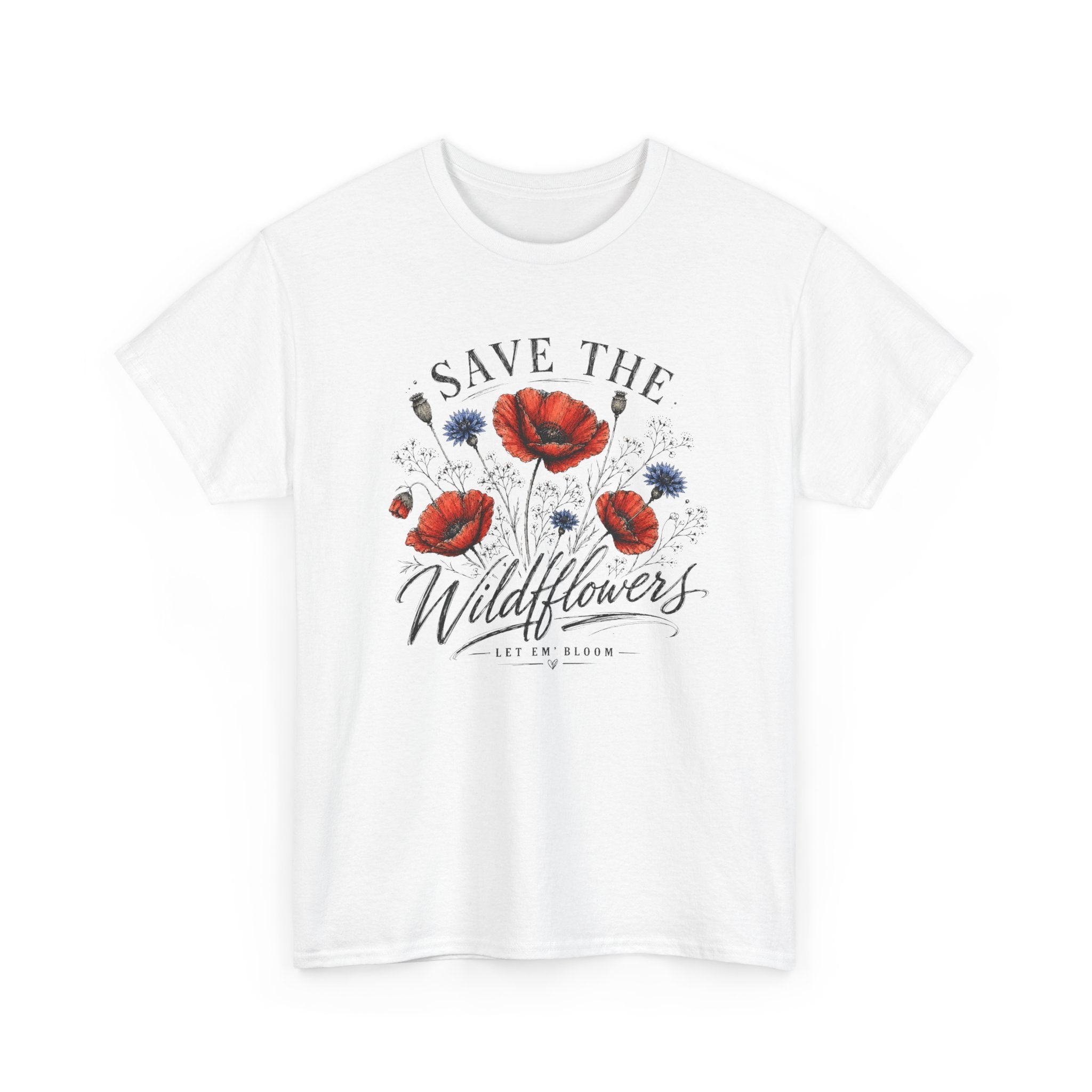 Save The Wildflowers T-Shirt — Poppy Floral Conservation Tee