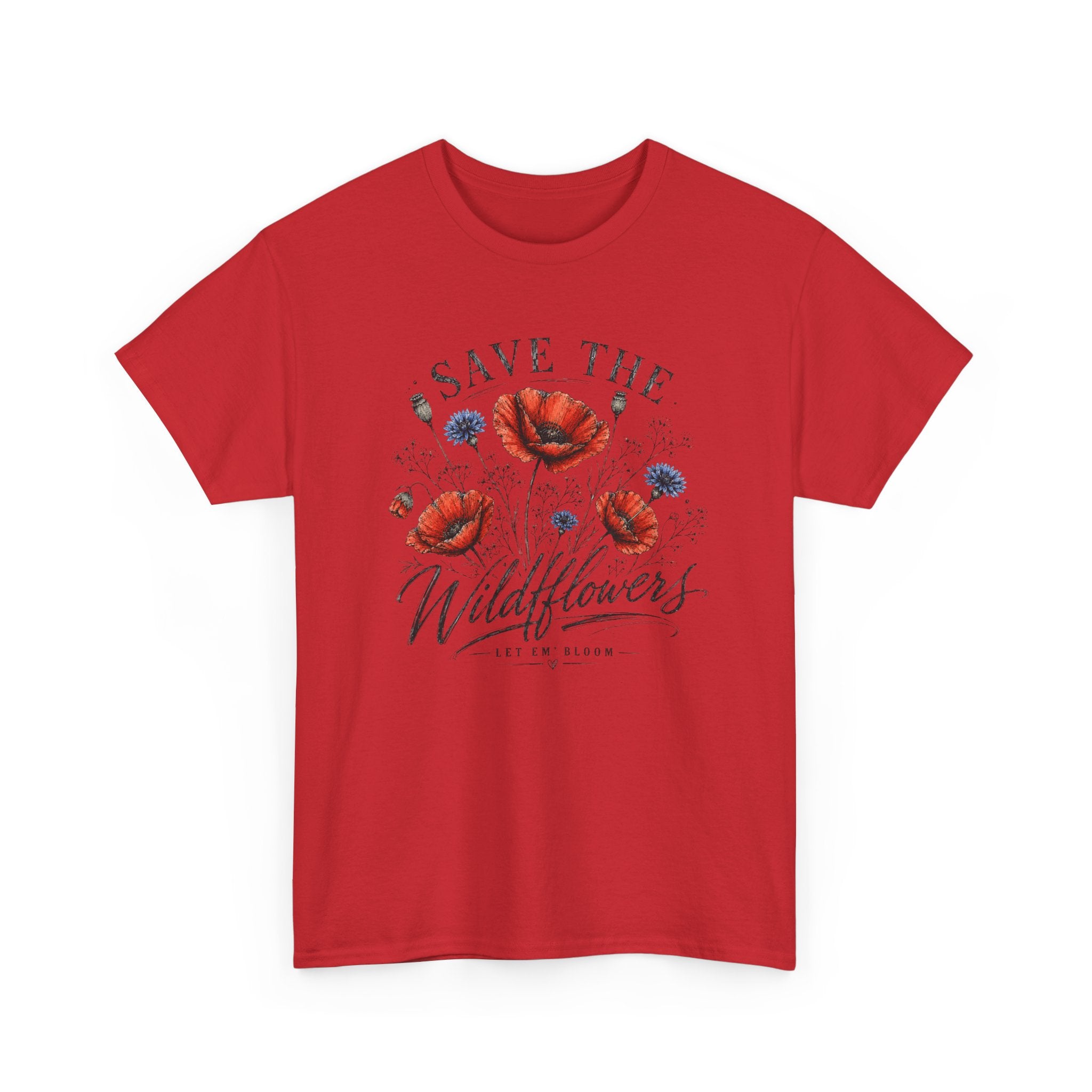 Save The Wildflowers T-Shirt — Poppy Floral Conservation Tee
