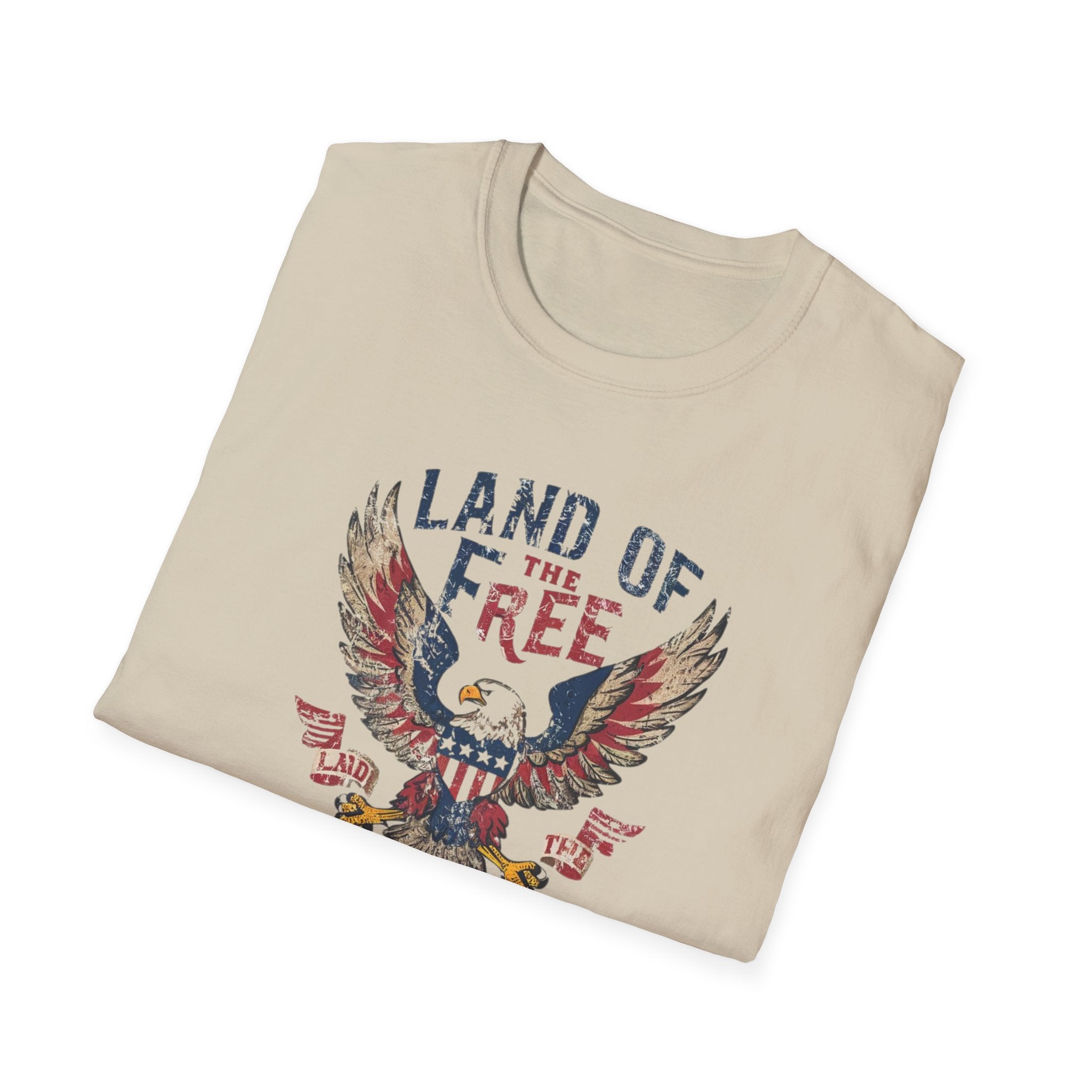 Land of the Free, Because of the Brave - Unisex Softstyle T-Shirt