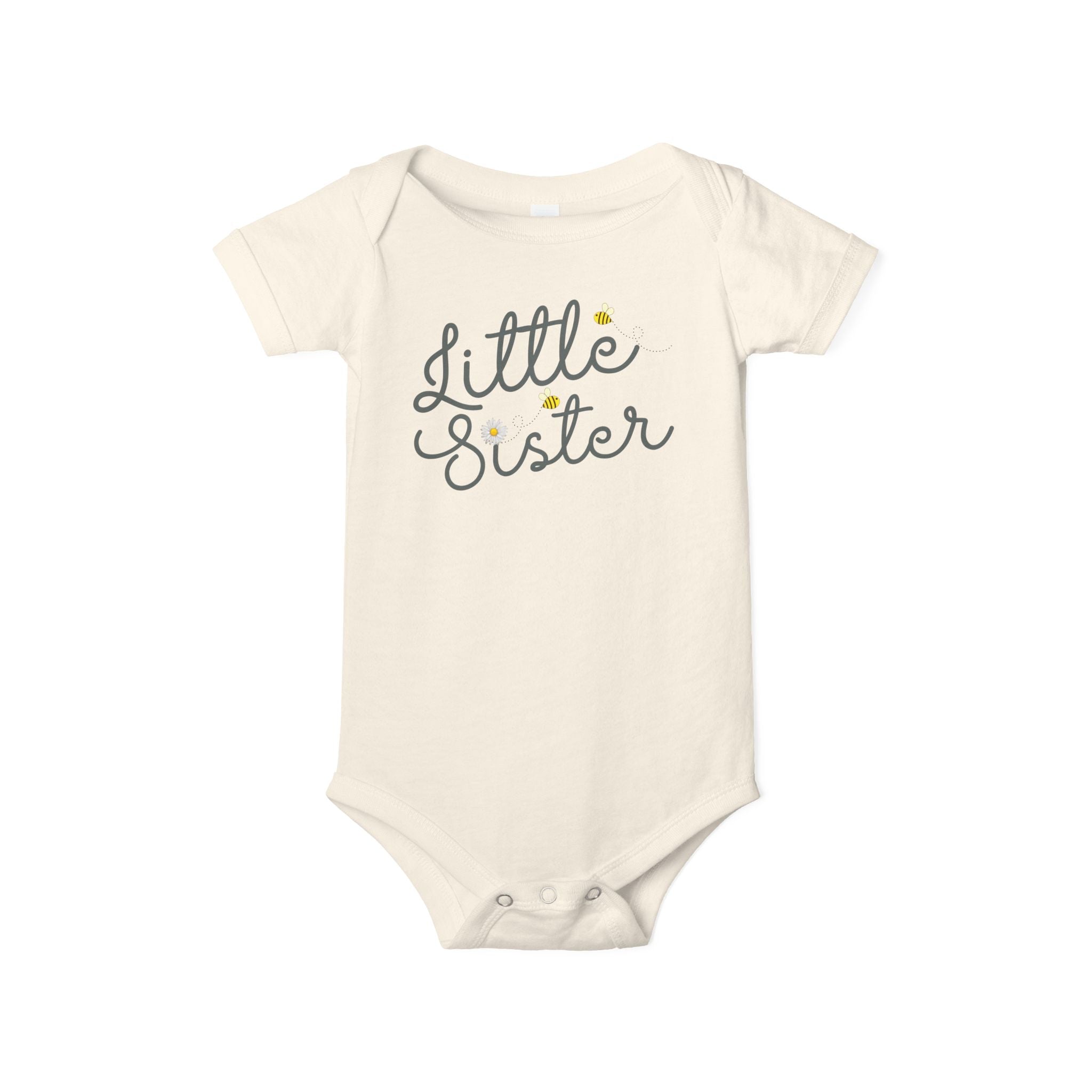 Bees Little Sister Baby Onesie | for New Siblings