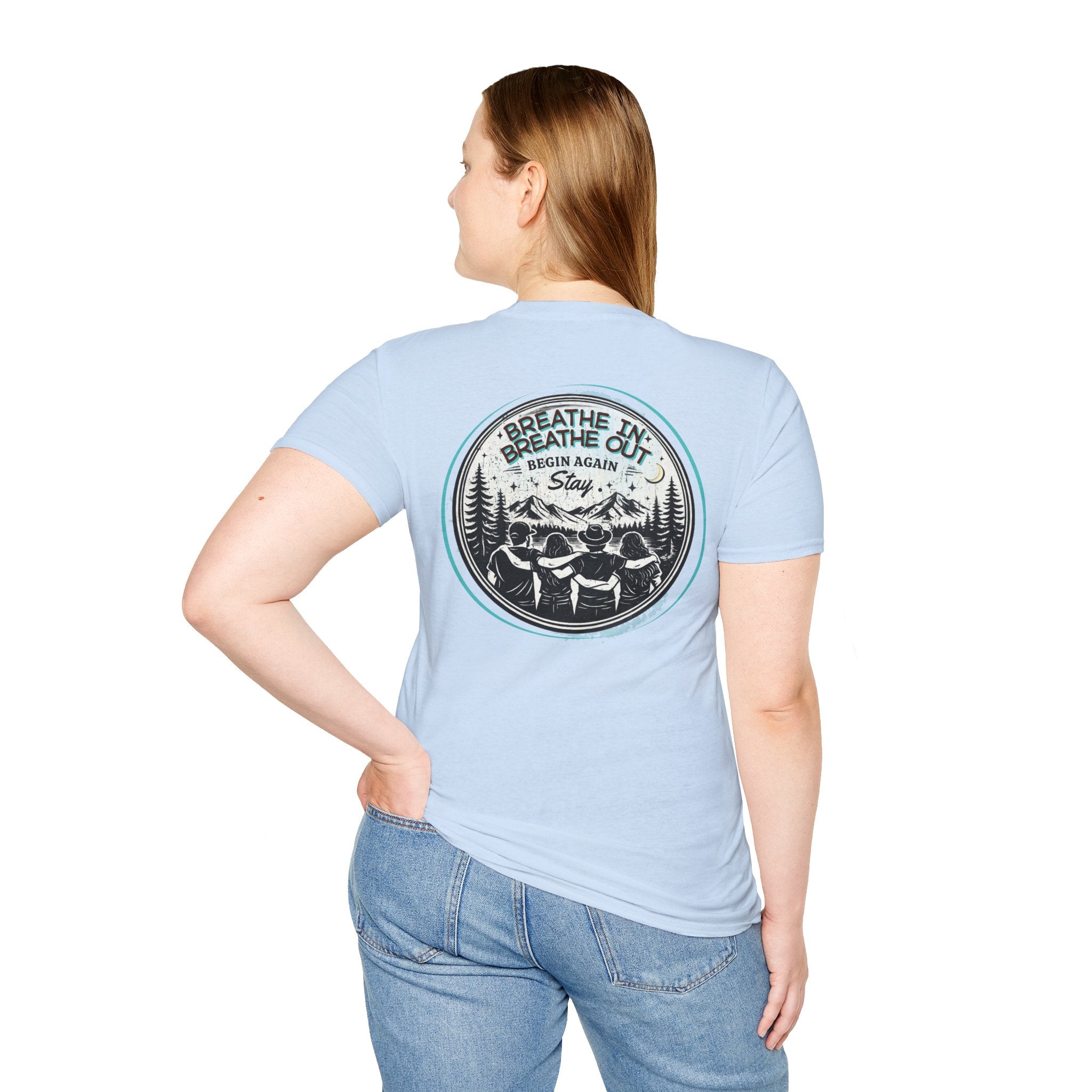 Breathe In, Breathe Out - Women's Unisex Sized Crew Graphic T-Shirt