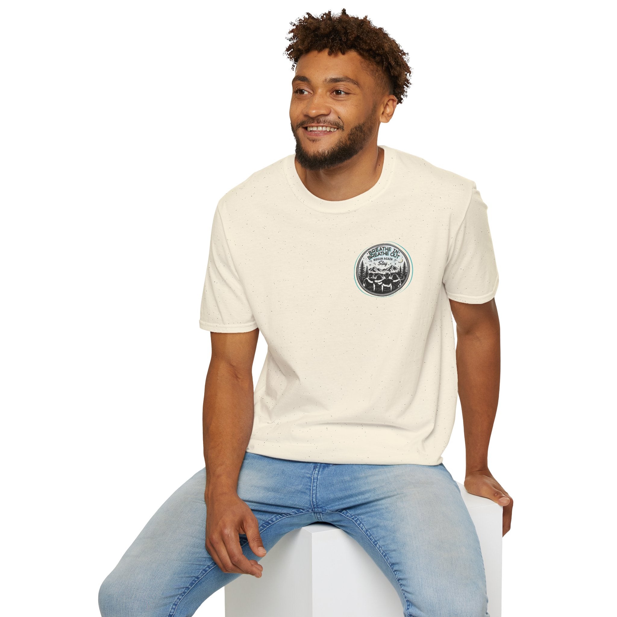 Breathe In, Breathe Out - Men's Unisex Sized Crew Graphic T-Shirt