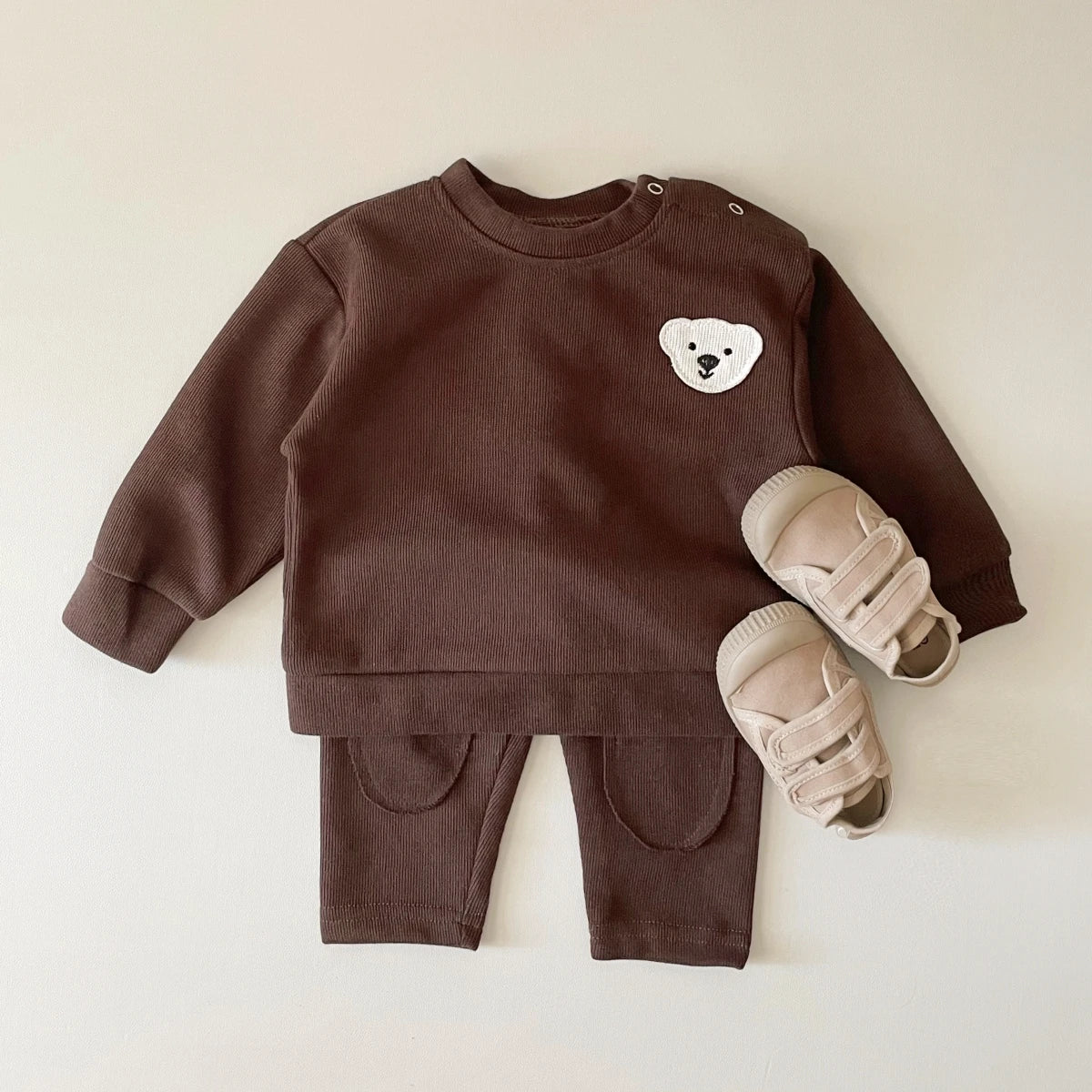 Infant Baby Boys Long Sleeve Goose & Bear 2pc Toddler Clothing