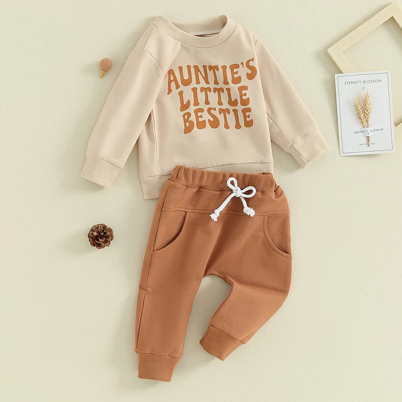 Aunties Little Bestie - Infant Toddler - Top &  Pant 2pc Outfit