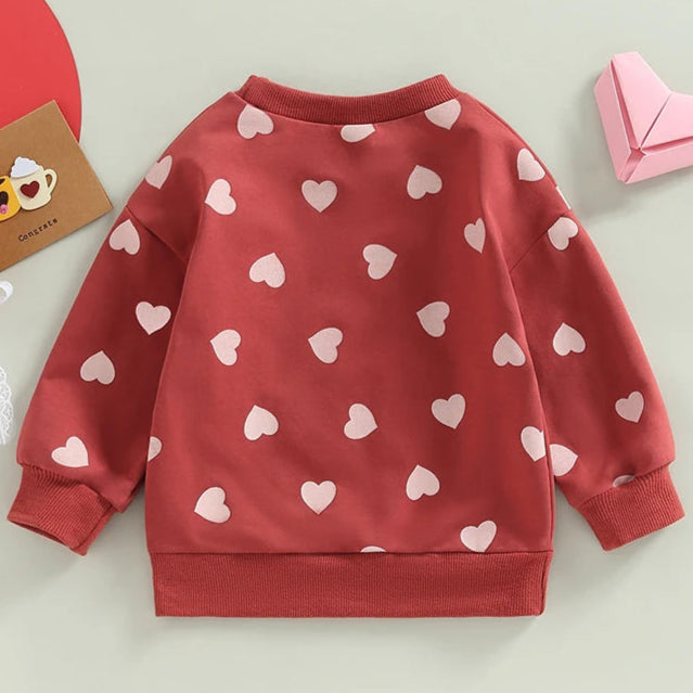 Hearts Sweatshirt Heart Print Crew - Baby-Toddler Top