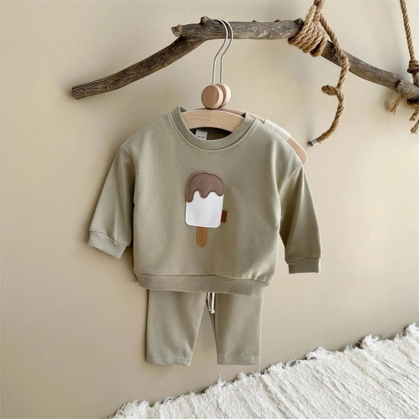 Popsicle Clothing Set Toddler Casual 2PCS Set Long- Sleeved Pants Children's Suits