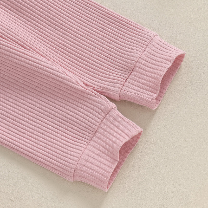 Daddy's Girl Ribbed Romper Ruffle Pants and top - NB - 18 Mo