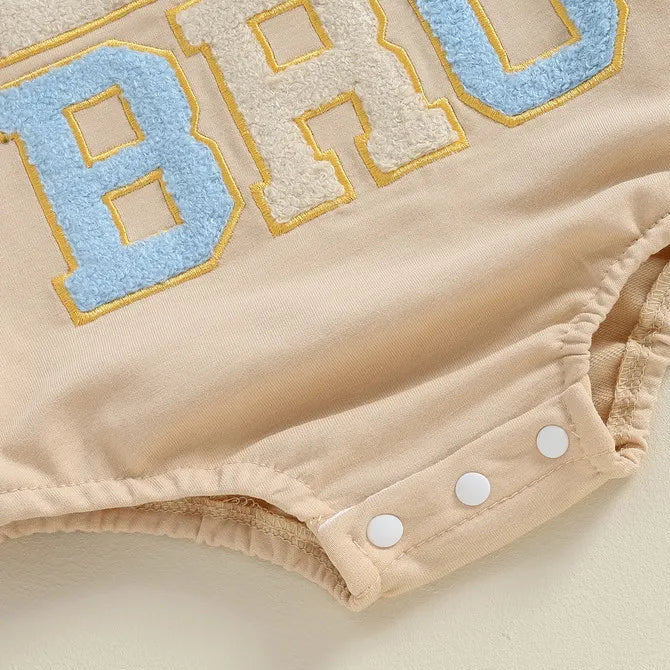 Lil' Bro Baby Boy Long-Sleeve Bodysuit – Soft Cotton Blend Romper