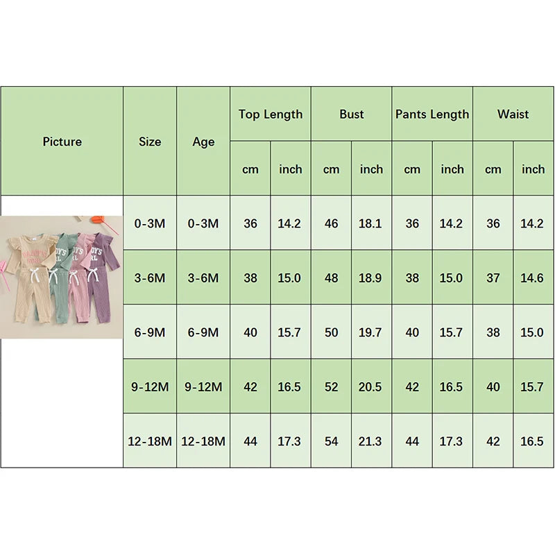 Daddy's Girl Ribbed Romper Ruffle Pants and top - NB - 18 Mo