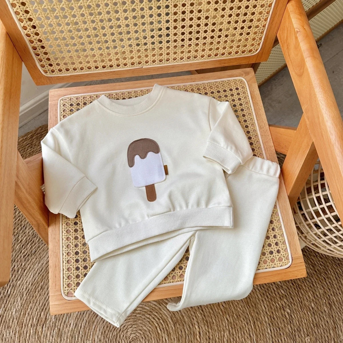 Popsicle Clothing Set Toddler Casual 2PCS Set Long- Sleeved Pants Children's Suits
