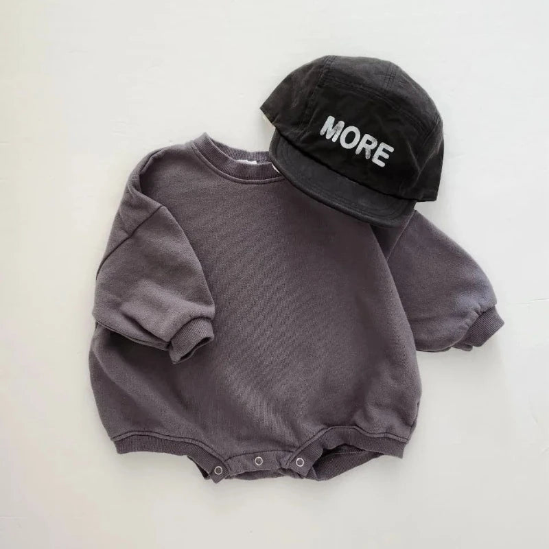 Round Neck Sweatshirt Unisex Snap Onesie - Spring Colors