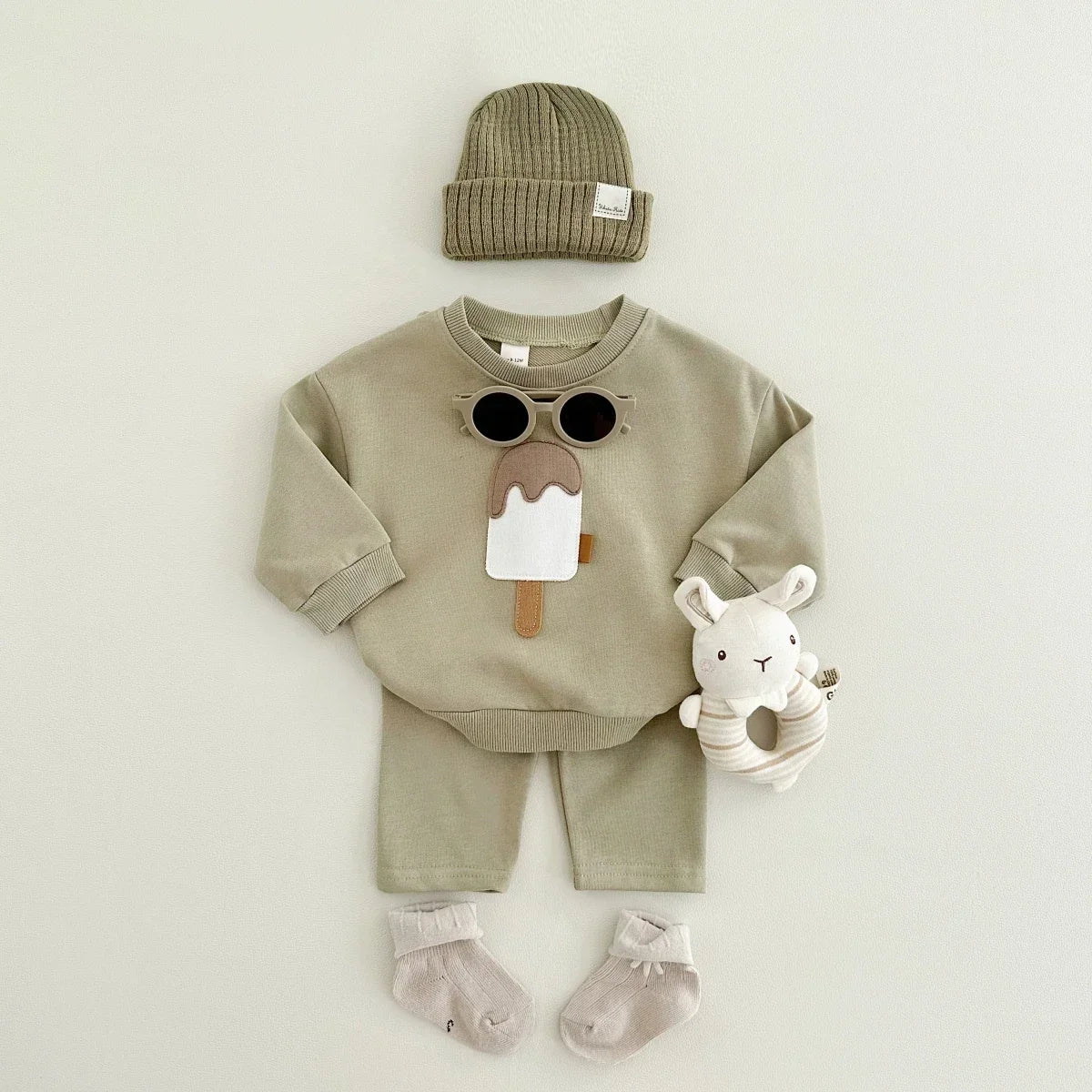 Popsicle Clothing Set Toddler Casual 2PCS Set Long- Sleeved Pants Children's Suits