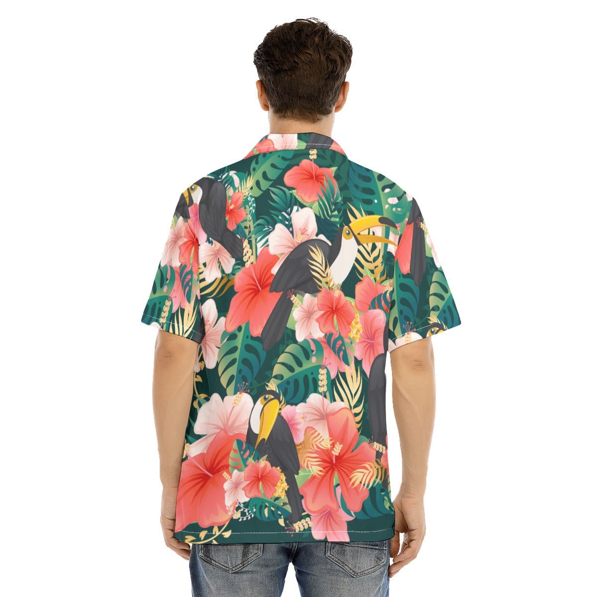 Yoycol All-Over Print Men's Hawaiian Shirt With Button Closure