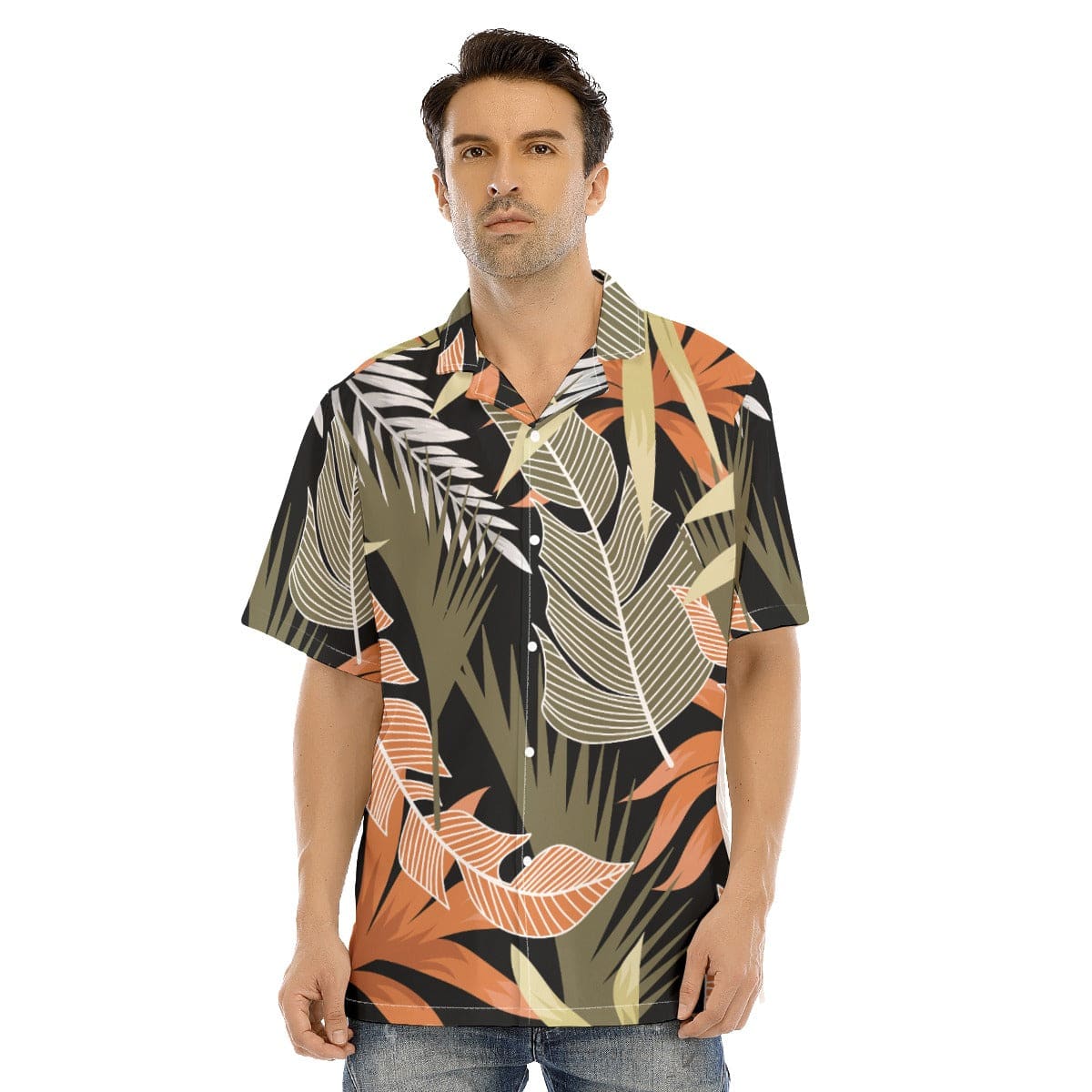 Yoycol All-Over Print Men's Hawaiian Shirt With Button Closure