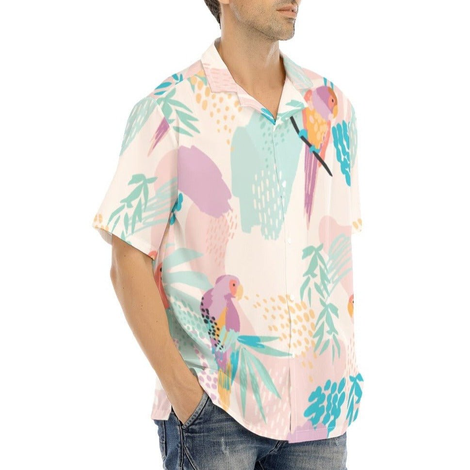 Yoycol 2XL / White All-Over Print Men's Hawaiian Shirt With Button Closure