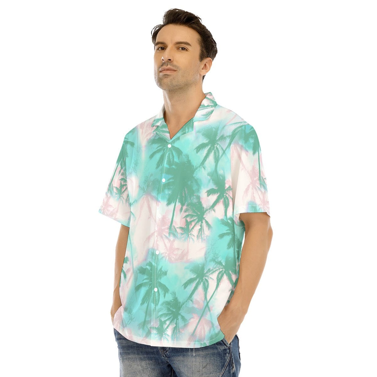 Yoycol All-Over Print Men's Hawaiian Shirt With Button Closure