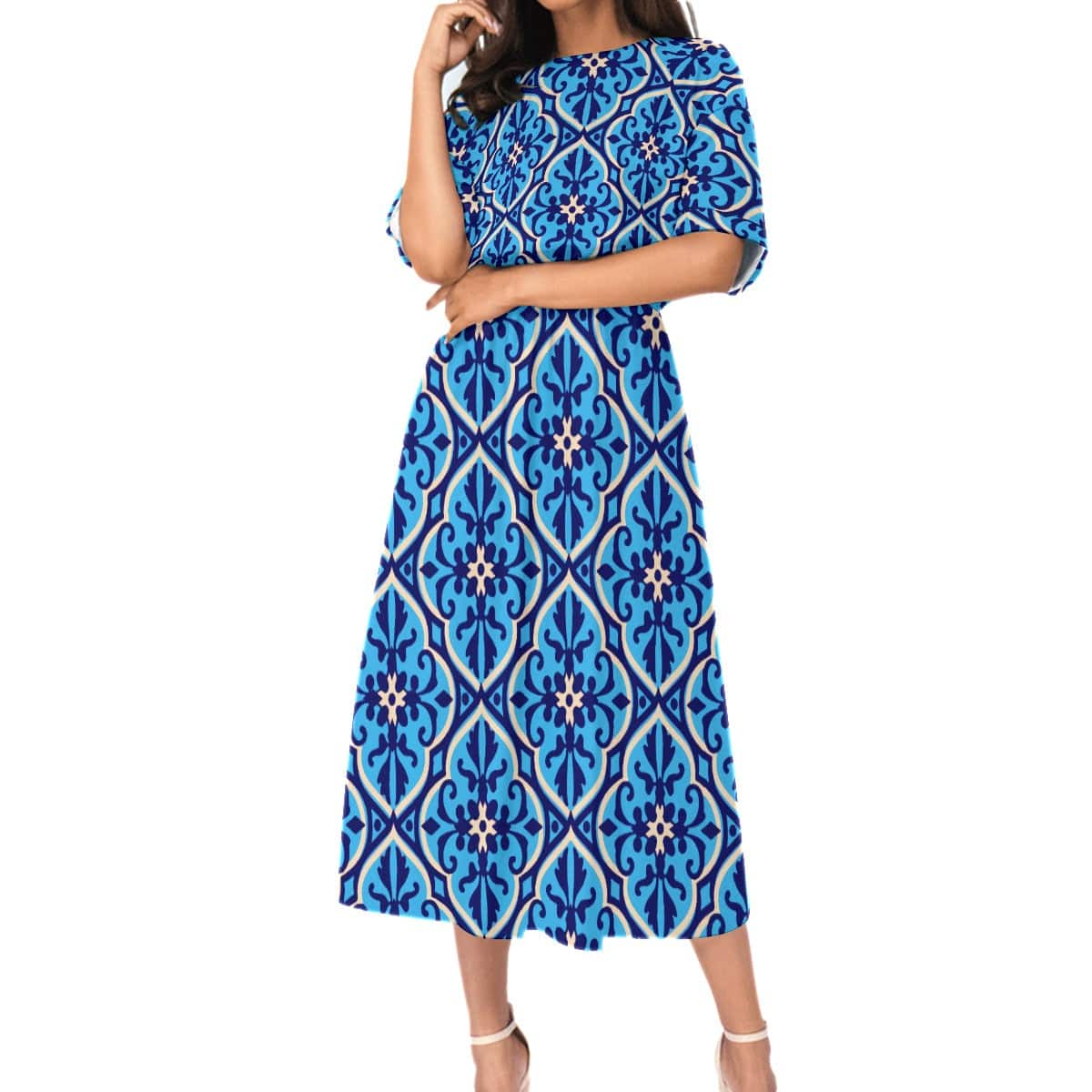 Yoycol All-Over Print Women's Elastic Waist Dress