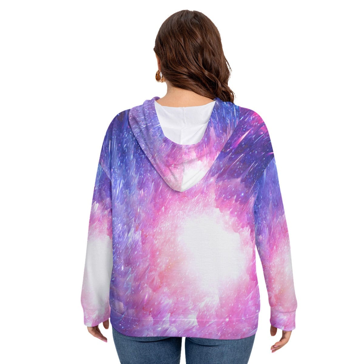 Yoycol All-Over Print Women's Long Sleeve Sweatshirt With Hood(Plus Size)