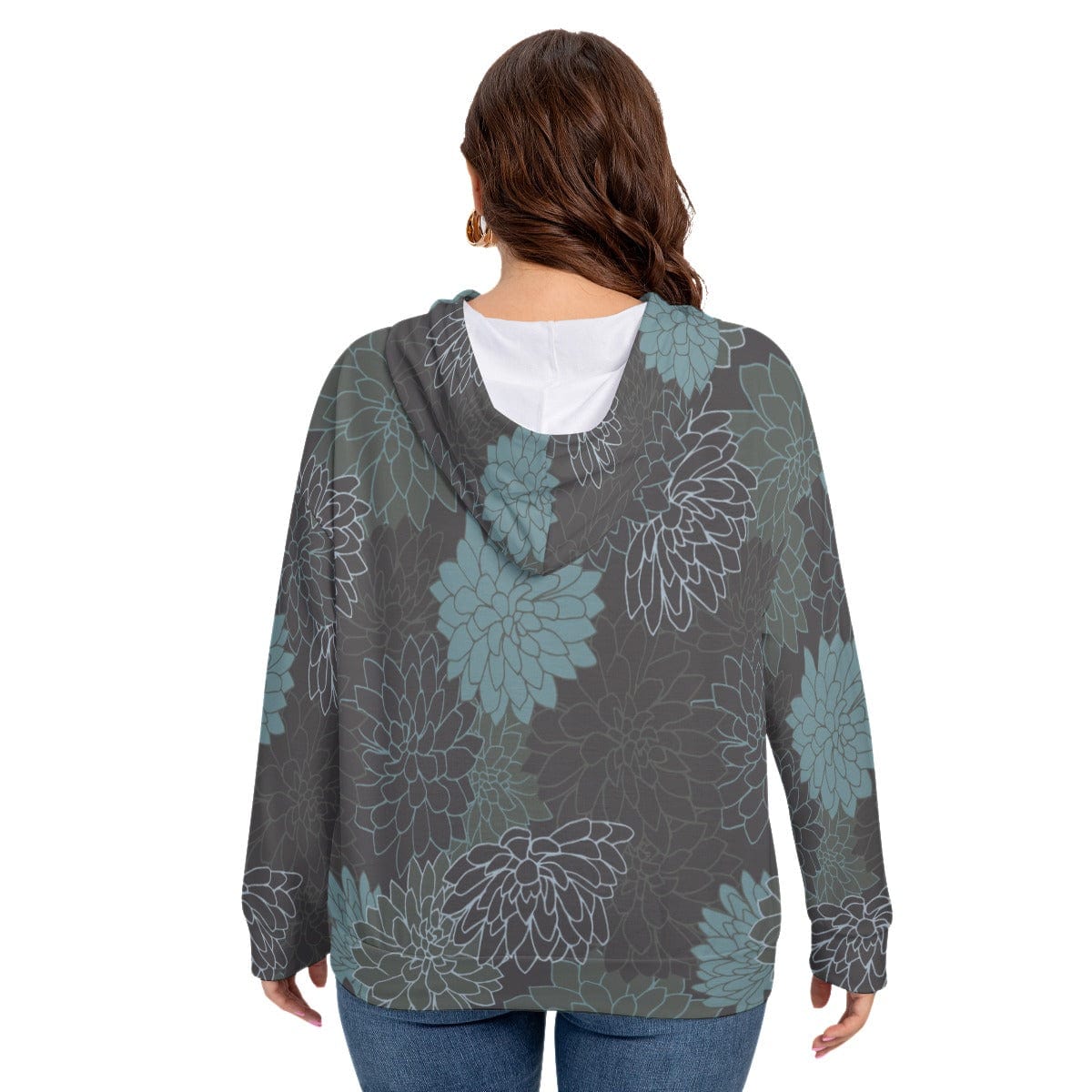 Yoycol All-Over Print Women's Long Sleeve Sweatshirt With Hood(Plus Size)