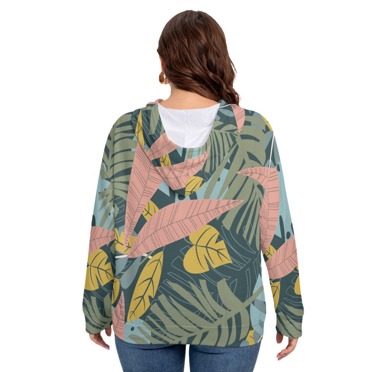 Yoycol All-Over Print Women's Long Sleeve Sweatshirt With Hood(Plus Size)